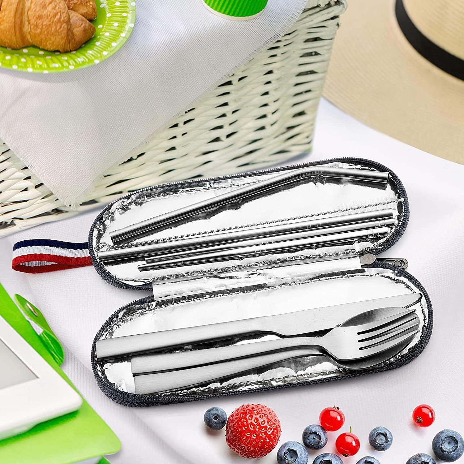 Kagbeni 8-Piece Travel Cutlery Set - Stainless Steel Utensils with Case for Camping & Outdoor
