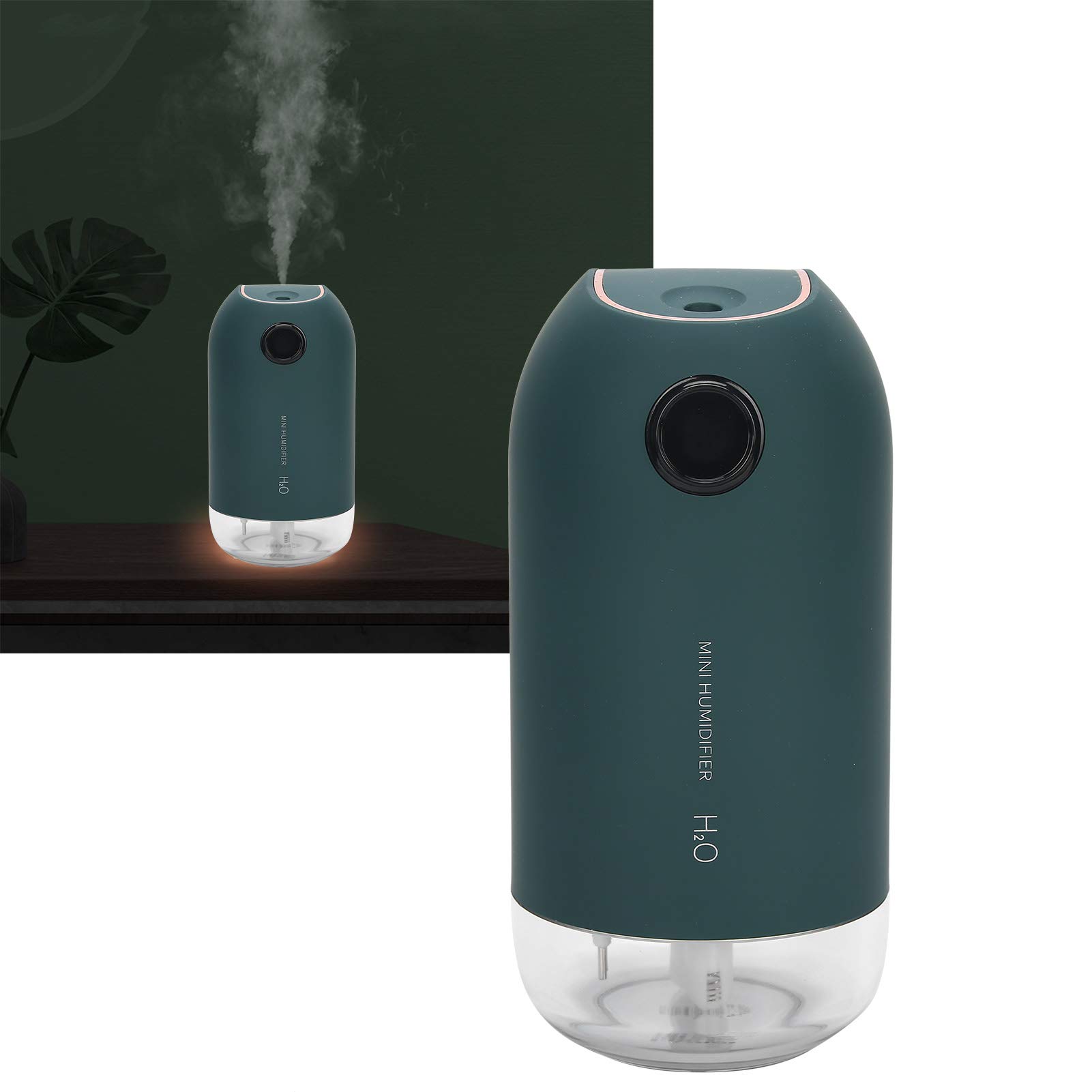 Portable USB Rechargeable Humidifier for Bedroom & Home - Dark Green Pisa Leaning Tower Design | Compact Air Moisturizer for Dry Skin, Allergies & Better Sleep