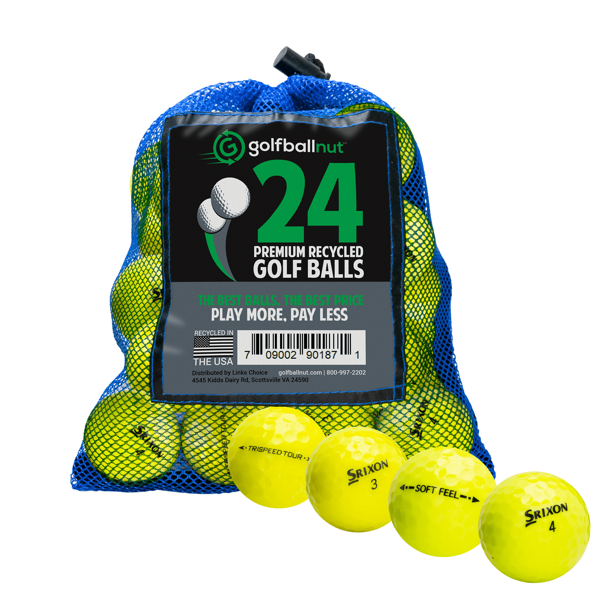 Premium Used Srixon Golf Balls - Bulk Pack in Durable Mesh Bags | Perfect for Practice, Driving Range & Casual Play