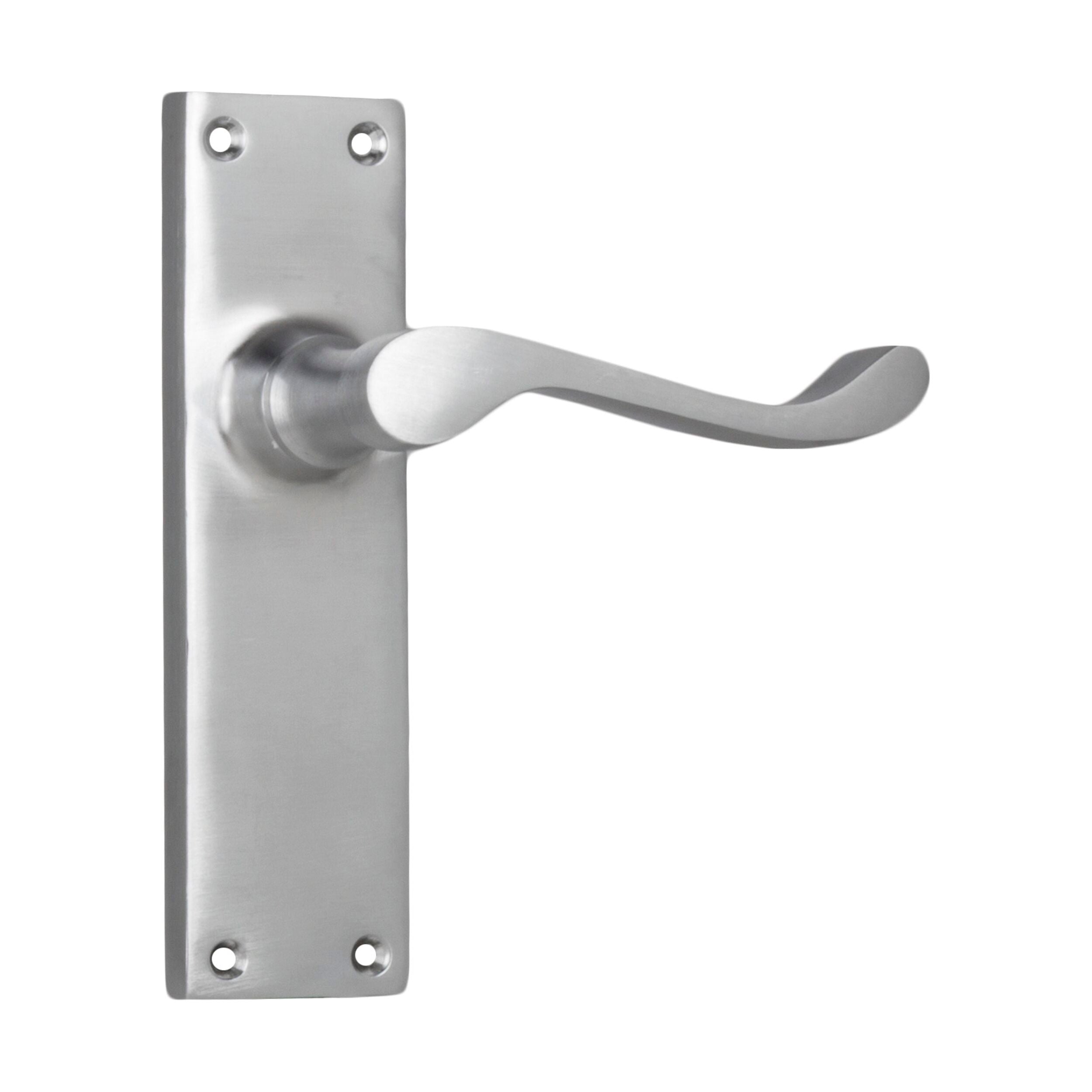 Victorian Style Door Lever Latch Pair in Satin Chrome - H152xW42xP59mm - Perfect for Antique Home Restoration & Interior Decoration
