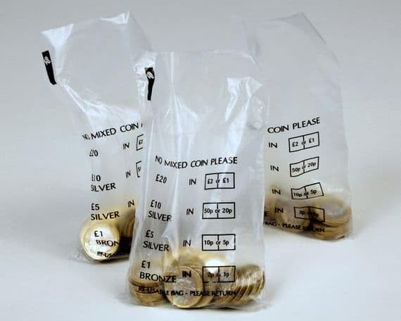 1000 Pack Plastic Coin Bags & Money Bank Bags for Cash Handling - Perfect for Banks, Retail Stores, and Vending Machine Use