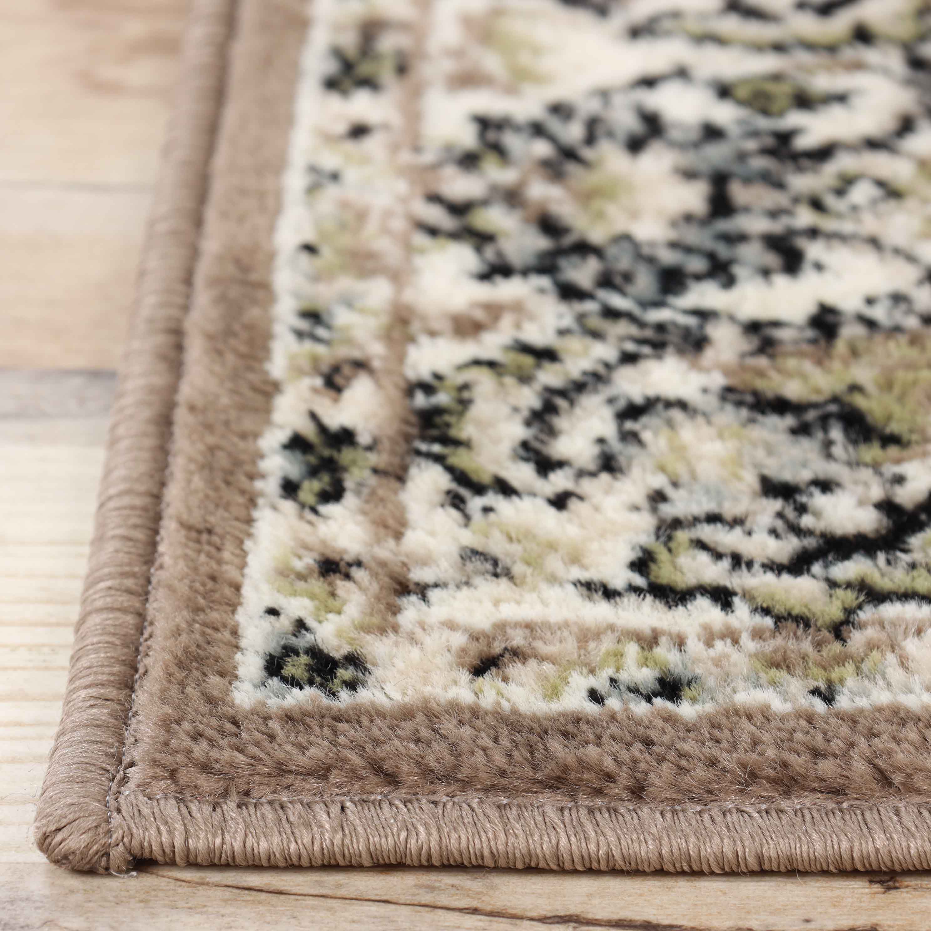 Lille Elegant Floral Indoor Area Rug - Non-Slip Soft Living Room Carpet Runner for Bedroom, Hallway & Entryway Decor