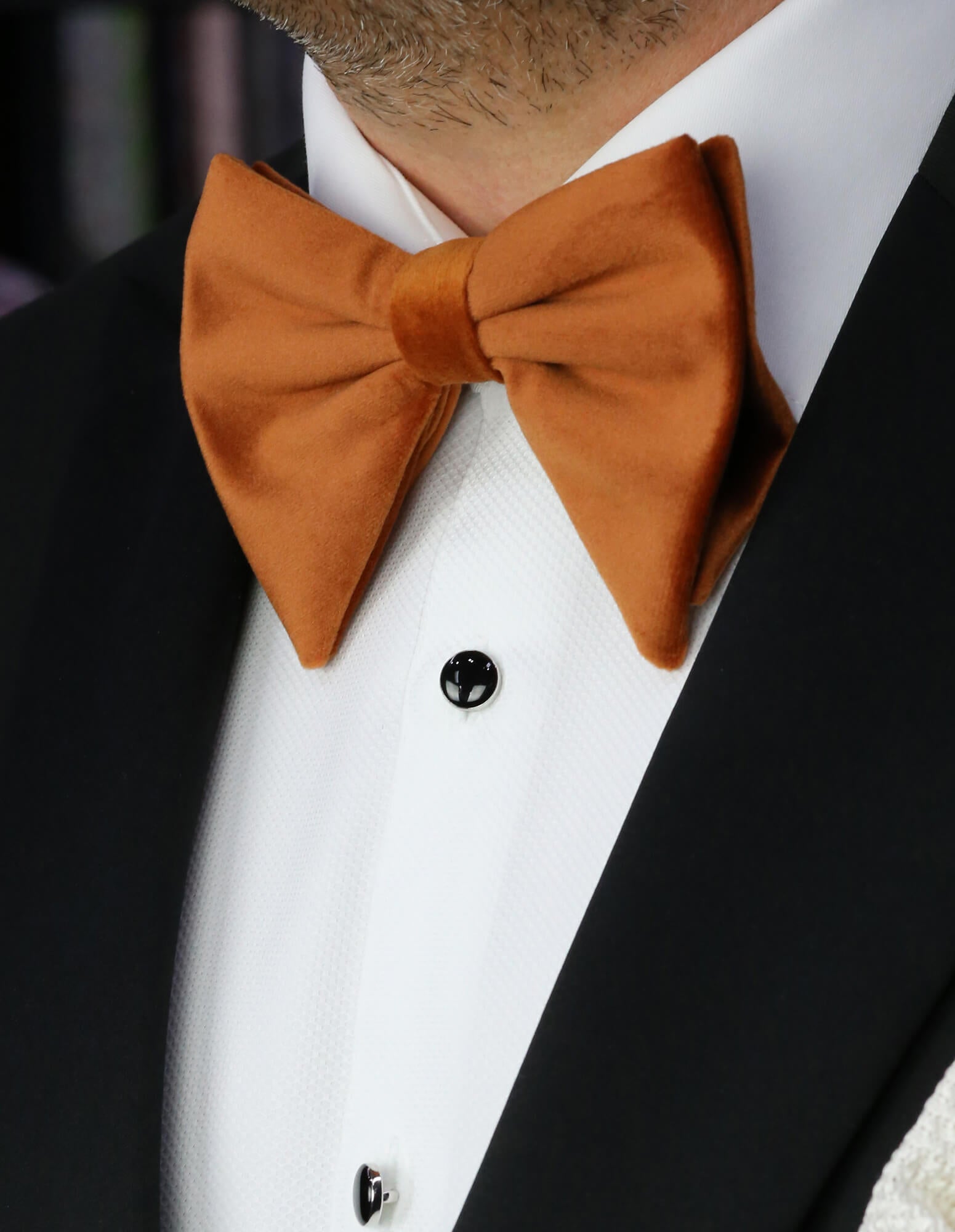 DÉCLIC Floppy Velvet Bow Tie in Rust Color - Elegant Adjustable Necktie for Weddings, Parties & Formal Events