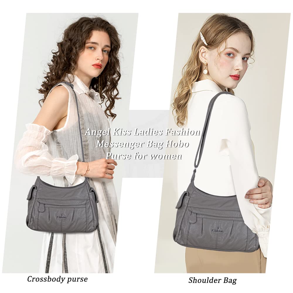 Angelkiss Women's Faux Leather Crossbody Bag - Stylish Shoulder Purse for Daily Use
