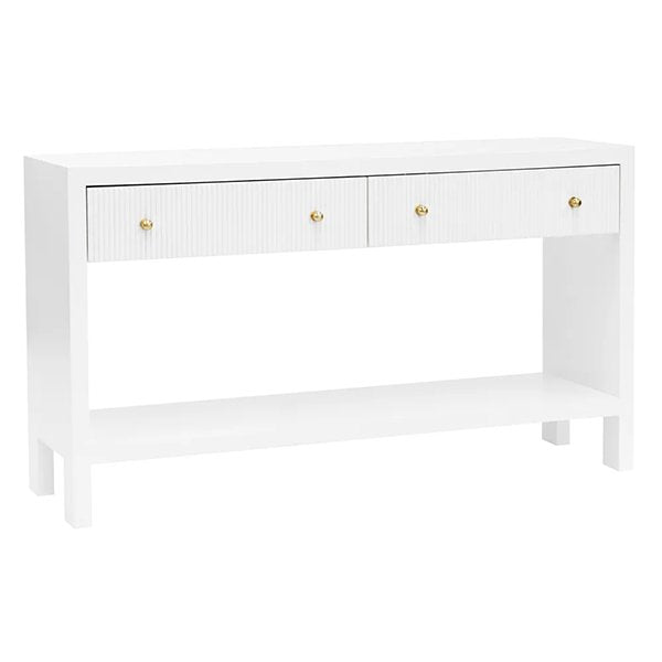 Ariana White Console Table - Modern Entryway Sofa Table for Hallway, Living Room & Bedroom Decor