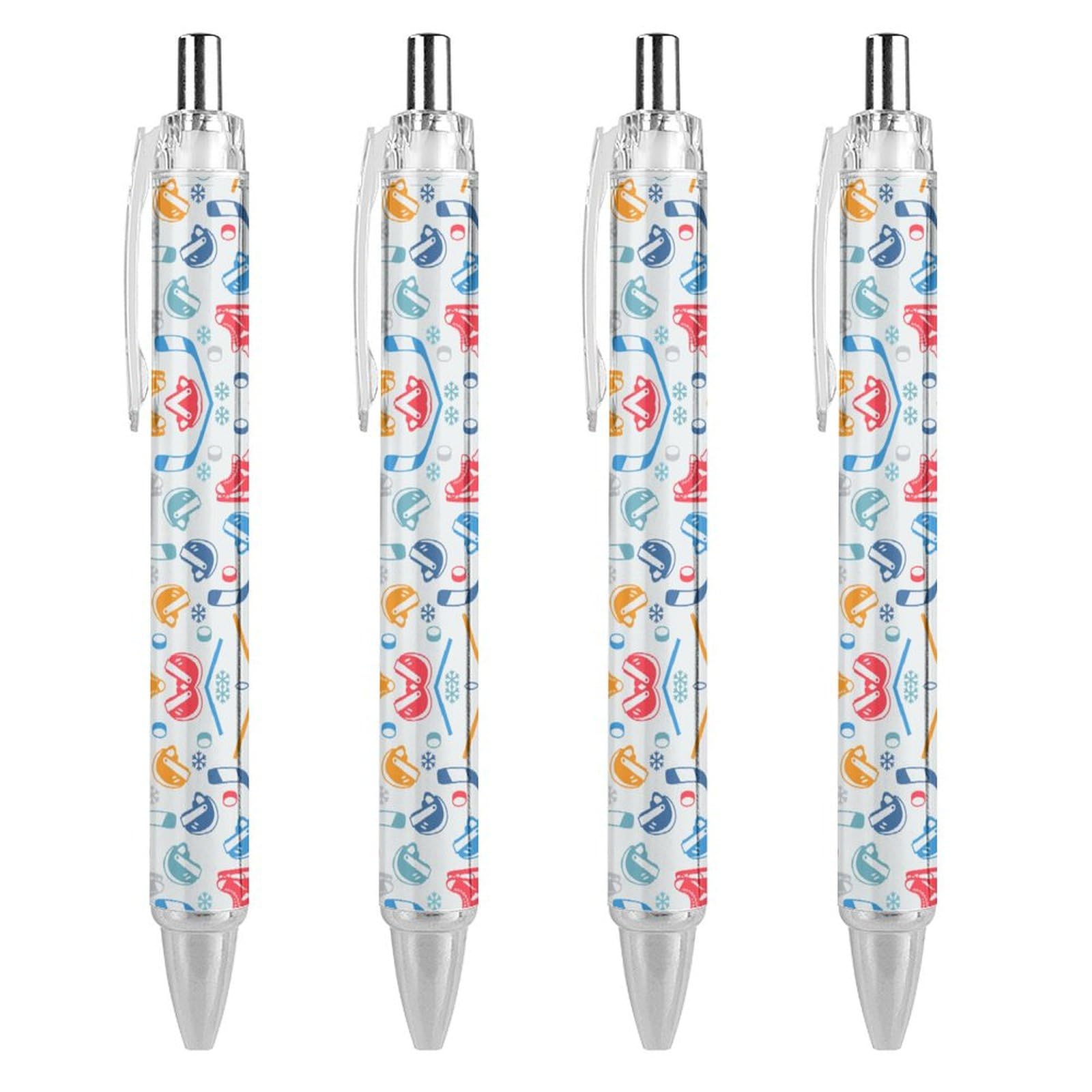 Retractable 0.5mm Fine Point Gel Pen - Black Ink Hockey Skating Ballpoint Pens for Office, School & Gift Giving | Perfect for Writing, Note Taking & Sports Enthusiasts