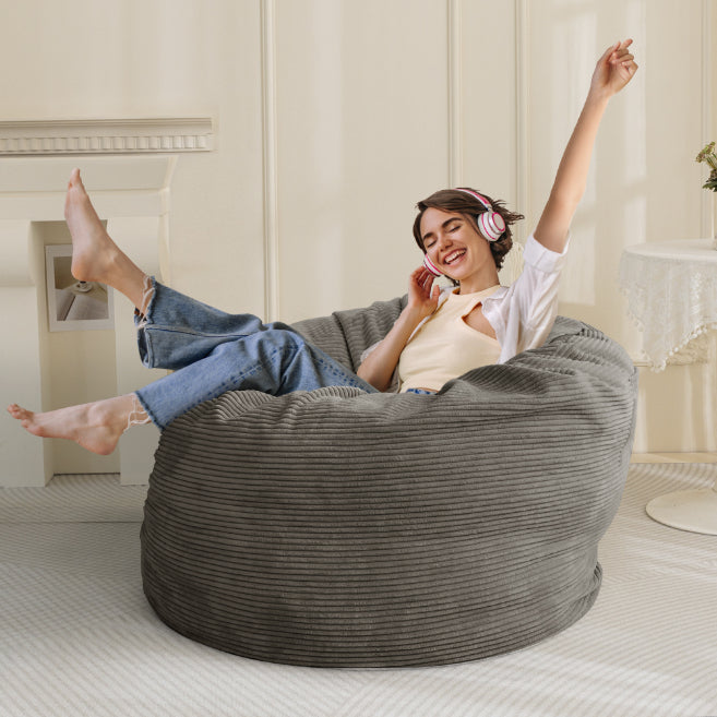 MAXYOYO Giant Bean Bag Bed - Corduroy Convertible Chair & Floor Mattress for Adults | Comfortable Lounge Chair & Guest Bed for Living Room, Bedroom & Dorm