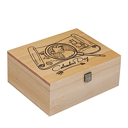 Columbus Day Memory Keepsake Wood Box - Personalized Home Decor & Gift for Thanksgiving