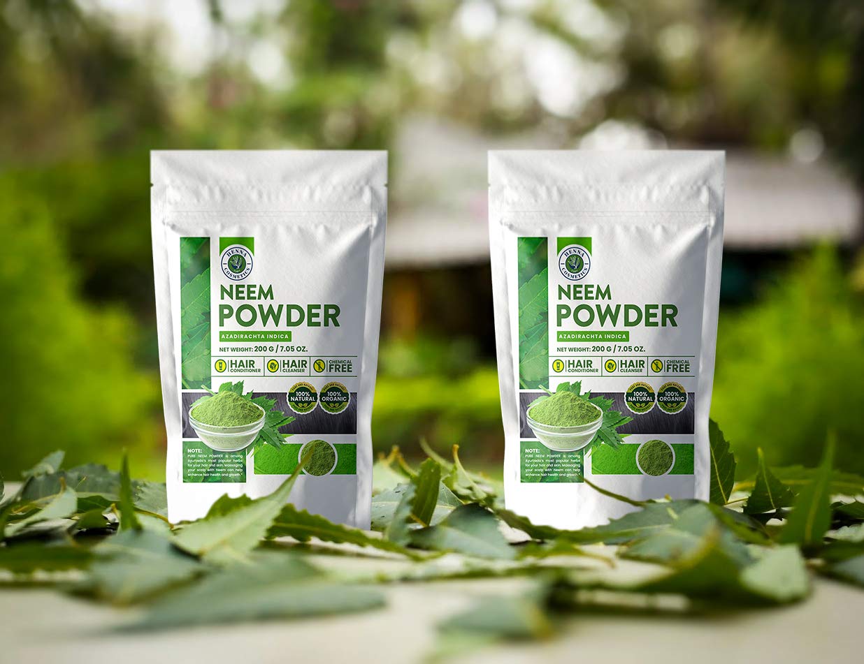 Organic Neem Powder (Azadirachta Indica) - 200g (7.05 oz) | 100% Pure for Hair Growth, Skin Care & Acne Treatment | Natural Ayurvedic Remedy for Scalp Health & Glowing Skin | DIY Face Masks & Hair Packs