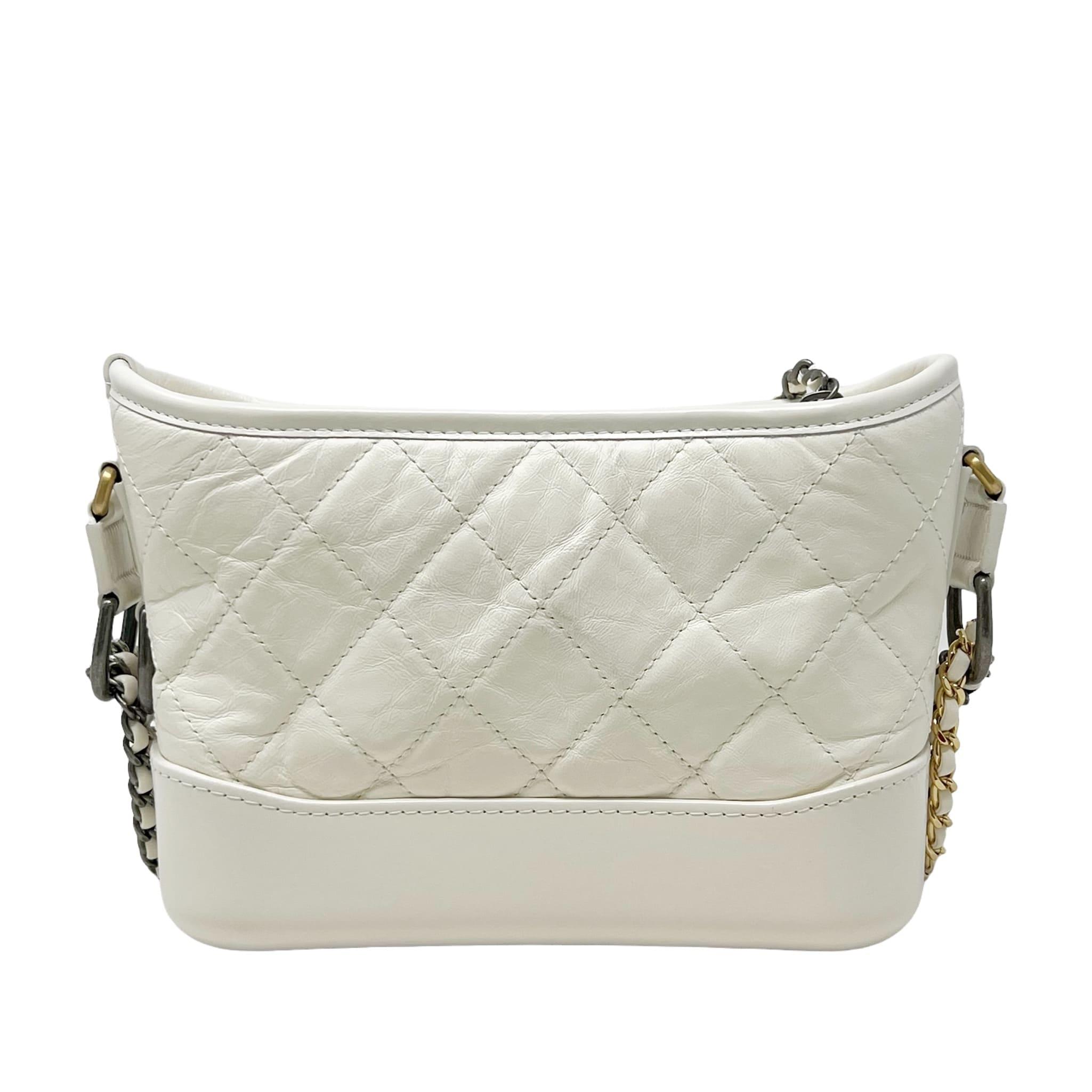 Chanel White Aged Calfskin Small Gabrielle Bag - Luxury Designer Handbag for Women, Perfect for Parties & Evening Events