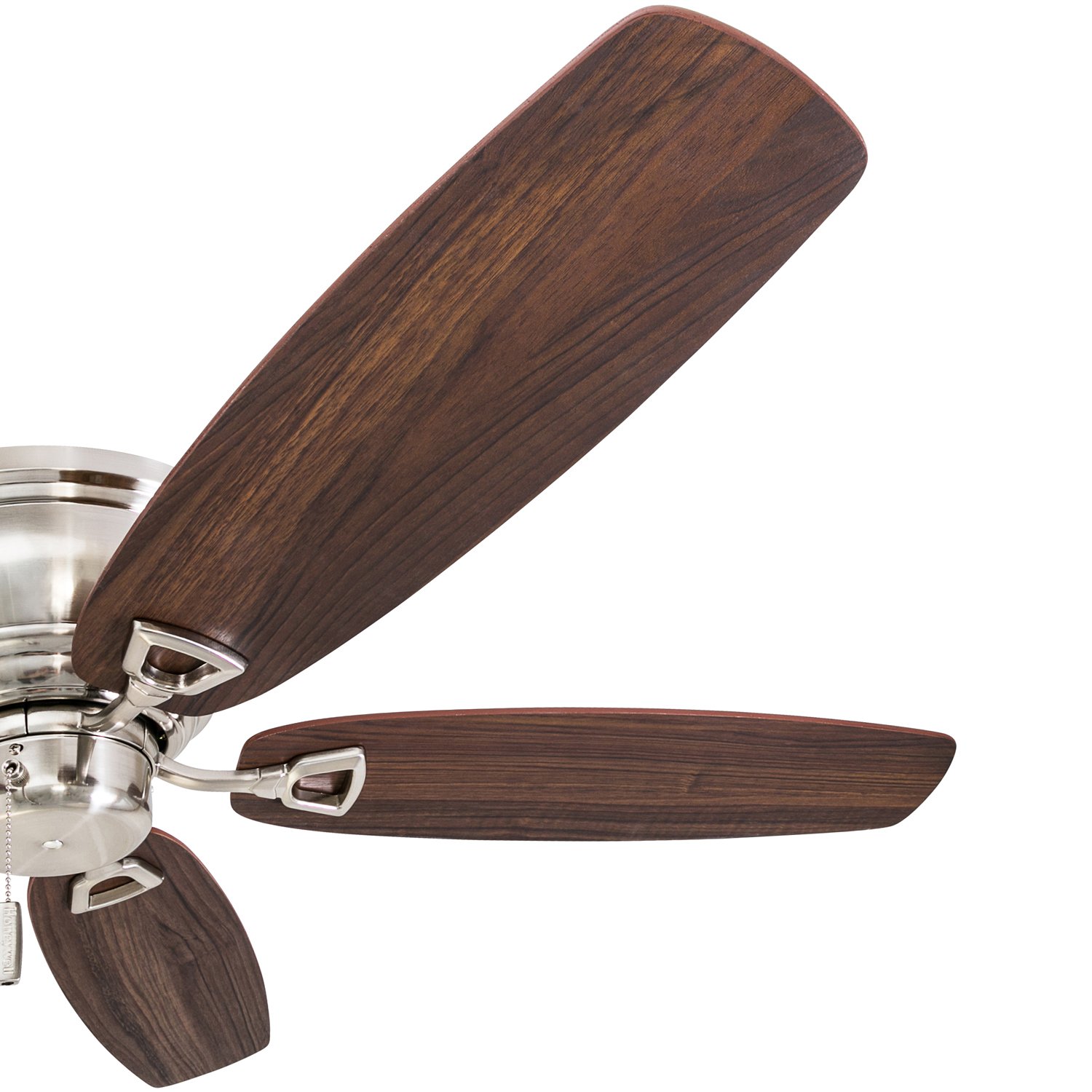 Honeywell 52 Inch Glen Alden Indoor Ceiling Fan - Brushed Nickel Finish, Flush Mount, No Light, Pull Chain Control, Reversible Motor, Quick-2-Hang Installation - Perfect for Living Room, Bedroom, or Office (Model 50515-01)