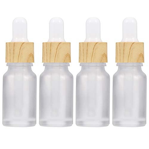 FOMIYES 4 Pack Refillable Glass Essential Oil Bottles with Dropper - Portable Travel Size for Aromatherapy, Perfume & DIY Blends - Perfect for Home, Office & On-The-Go Use