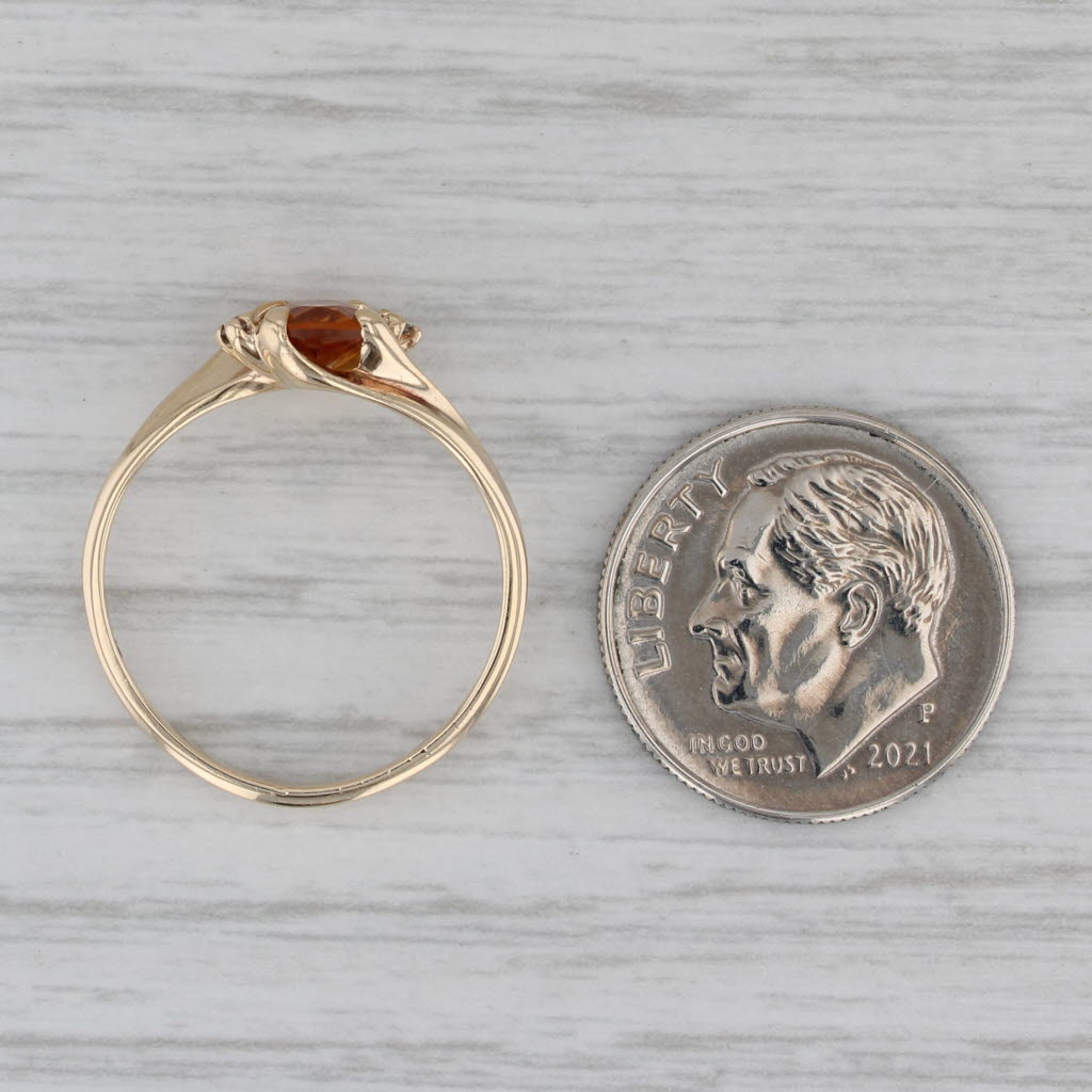 0.70ct Oval Citrine Solitaire Ring in 10k Yellow Gold - Size 6.25 with Diamond Accents | Elegant Birthstone Jewelry for Women, Perfect for Anniversary, Birthday & Special Occasion Gifts