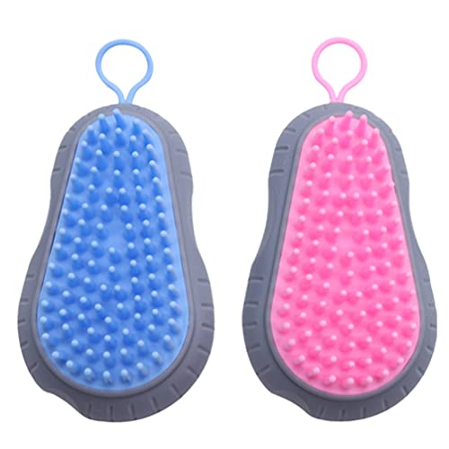 Beaupretty 2 Pack Silicone Scalp Massager Shampoo Brush - Exfoliating Hair & Head Cleaner for Shower, Detangling Comb for Men & Women - Perfect for Relaxing Scalp Massage & Hair Care Routine