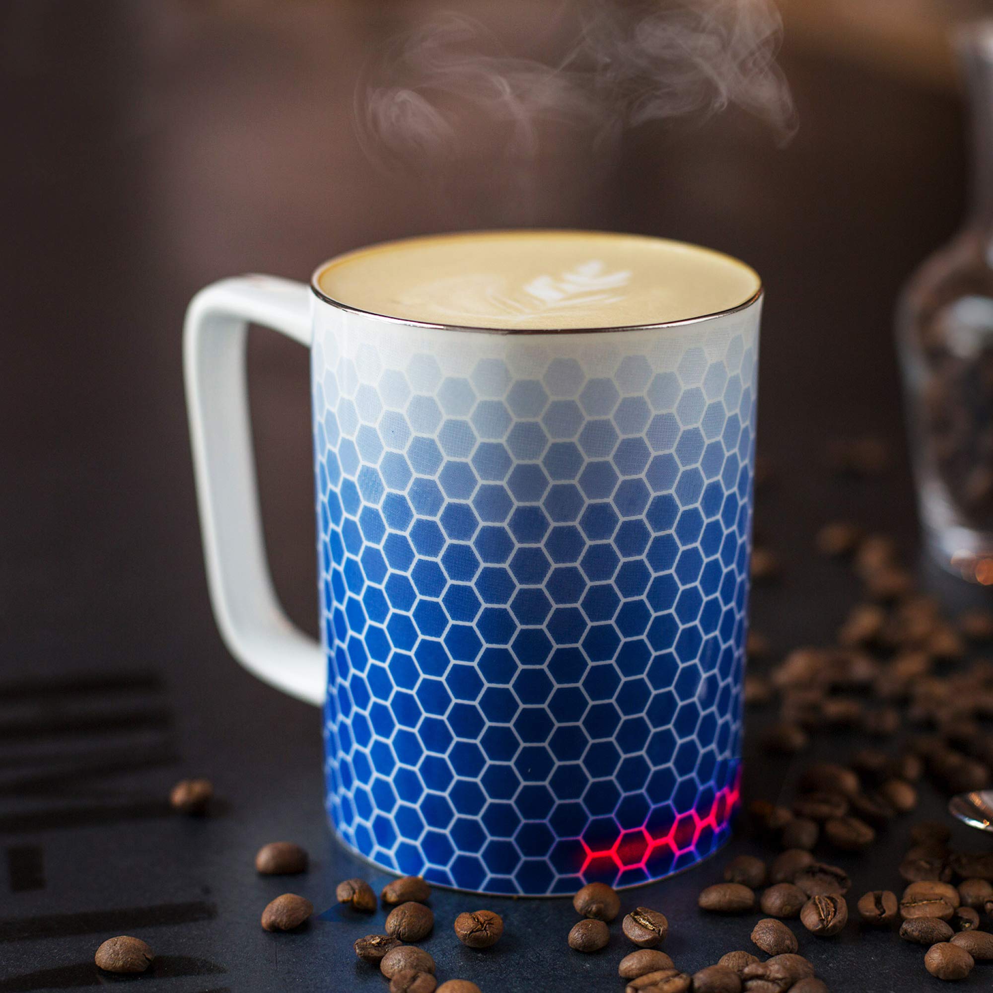 Glowstone Smart Mug – 325ml Self-Heating Ceramic Coffee & Tea Cup with Wireless Charging | Fine Bone China, Dishwasher Safe | Perfect for Office, Home & Travel Use