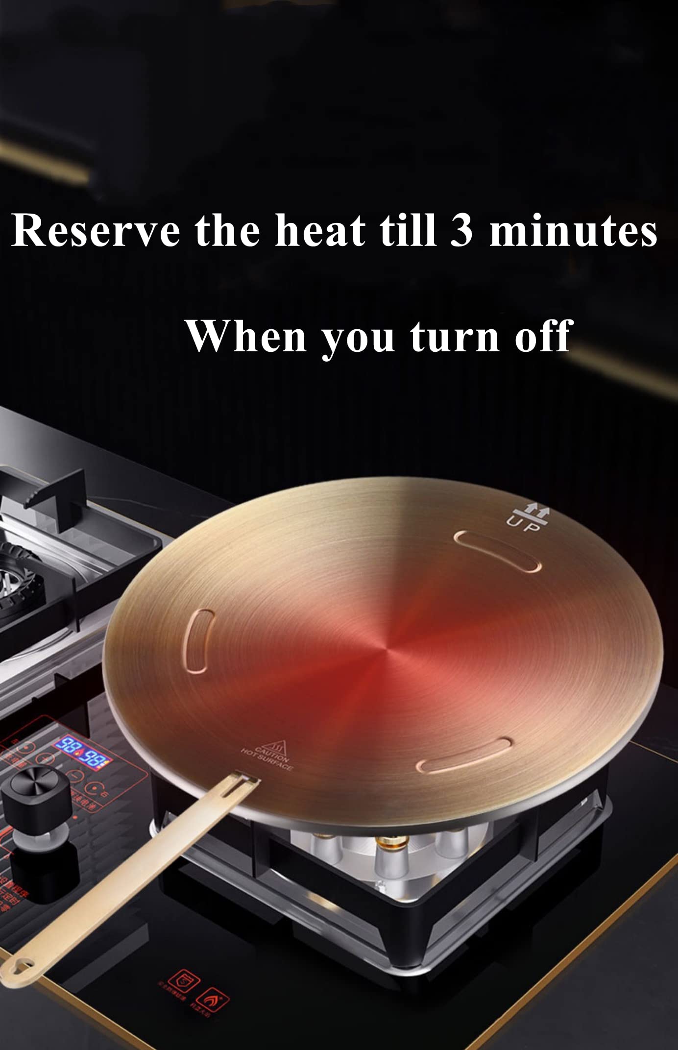 Beswarmy 11-Inch Heat Diffuser Plate for Gas & Induction Stoves - Removable Handle, Even Heat Distribution for Coffee, Milk Simmering & Cooking | Perfect for Home Kitchens & Professional Use