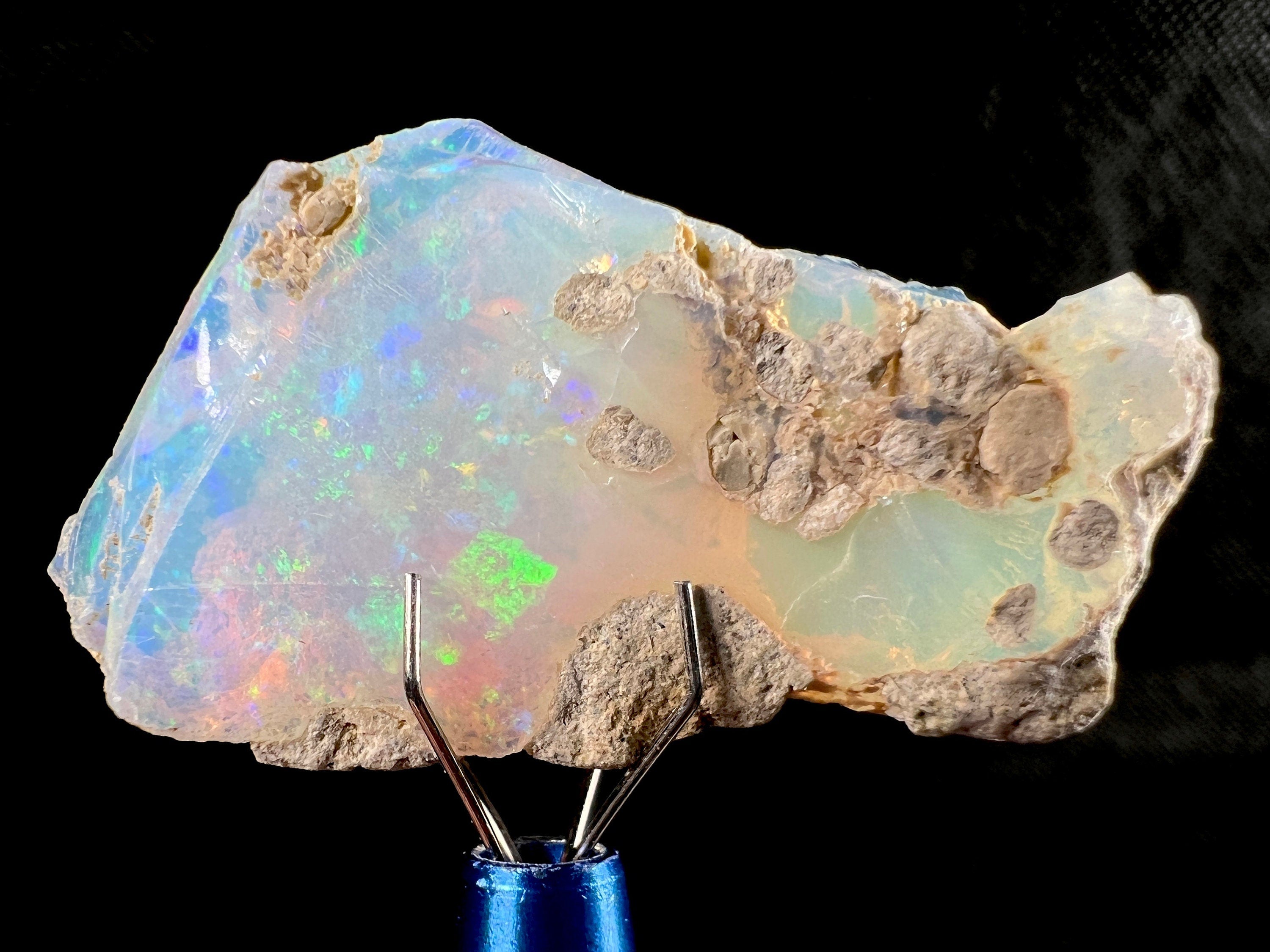 Premium 4A Welo Opal Raw Crystal - Certified Cutting Grade Opal Gemstone for Jewelry Making (50619) - Perfect for Rings, Necklaces & DIY Craft Projects