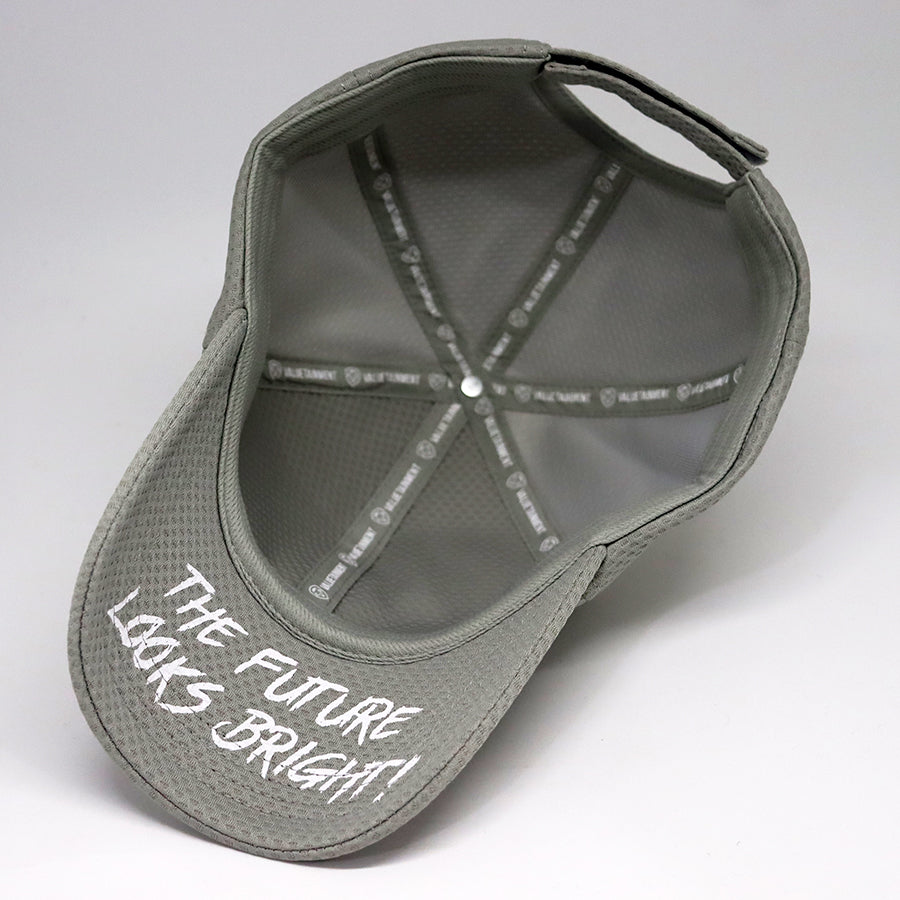 VT Shield Future Looks Bright Grey Performance Hat with Velcro Closure - Perfect for Running, Hiking & Outdoor Sports