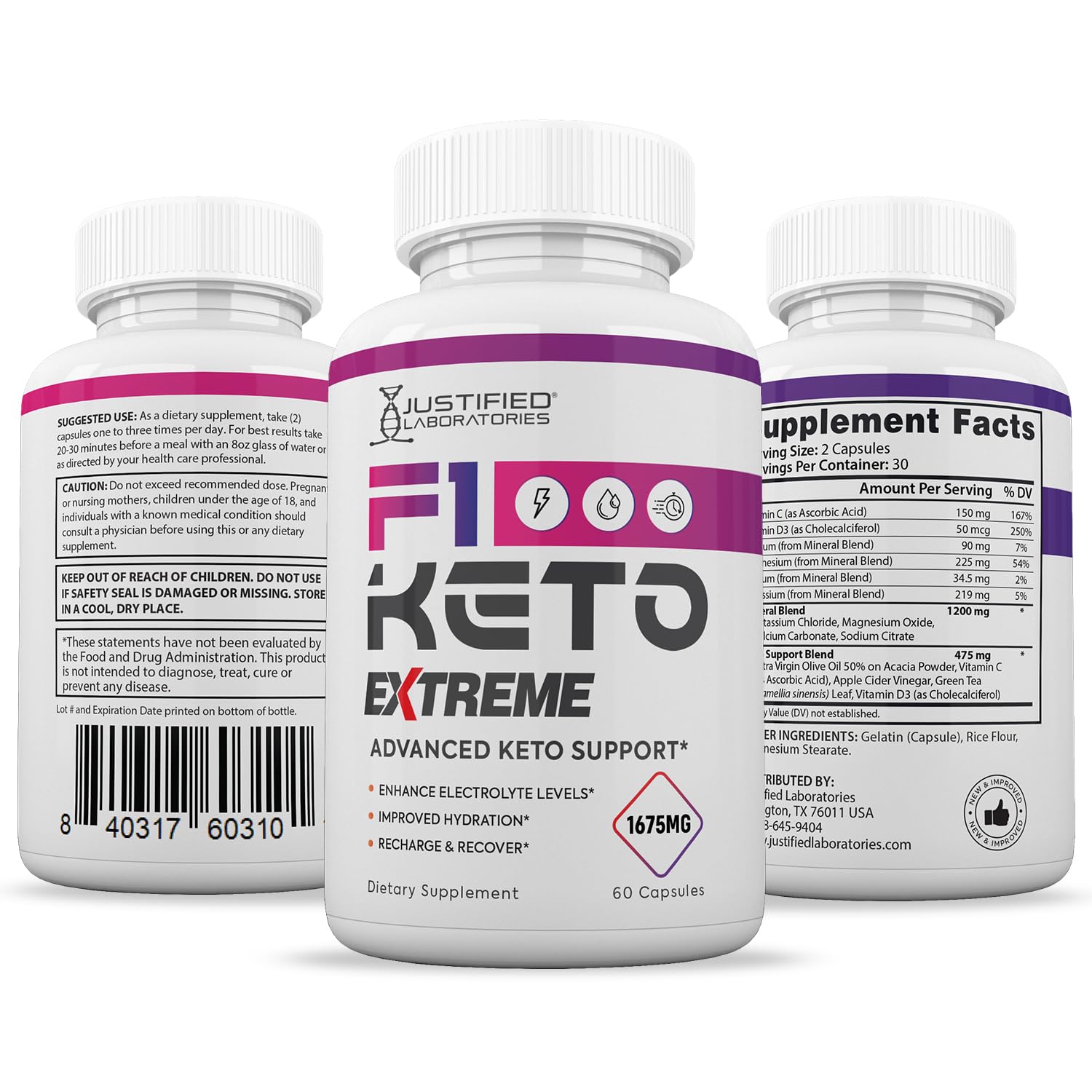 F1 Keto Extreme Pills 1675MG (3 Pack) - Apple Cider Vinegar, Extra Virgin Olive Oil & Green Tea Leaf Formula - 180 Capsules for Weight Loss & Energy Boost - Perfect for Keto Diet & Healthy Lifestyle