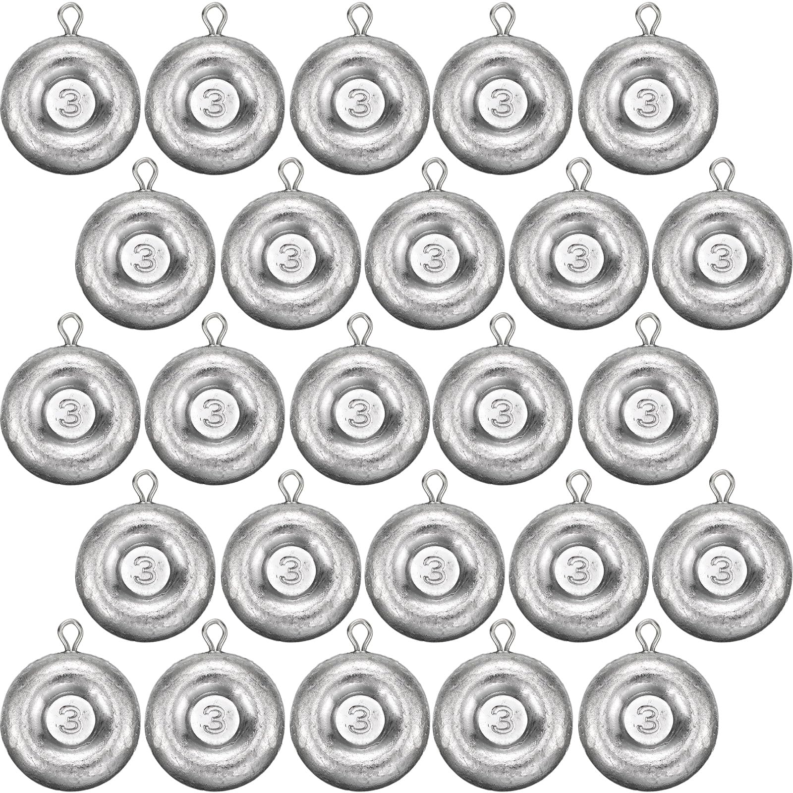24-Piece Fishing Coin Sinkers Weights Kit - Heavy Duty Disc Sinkers for Saltwater, Catfishing, Trolling & Surf Fishing - Perfect for Freshwater & Saltwater Anglers