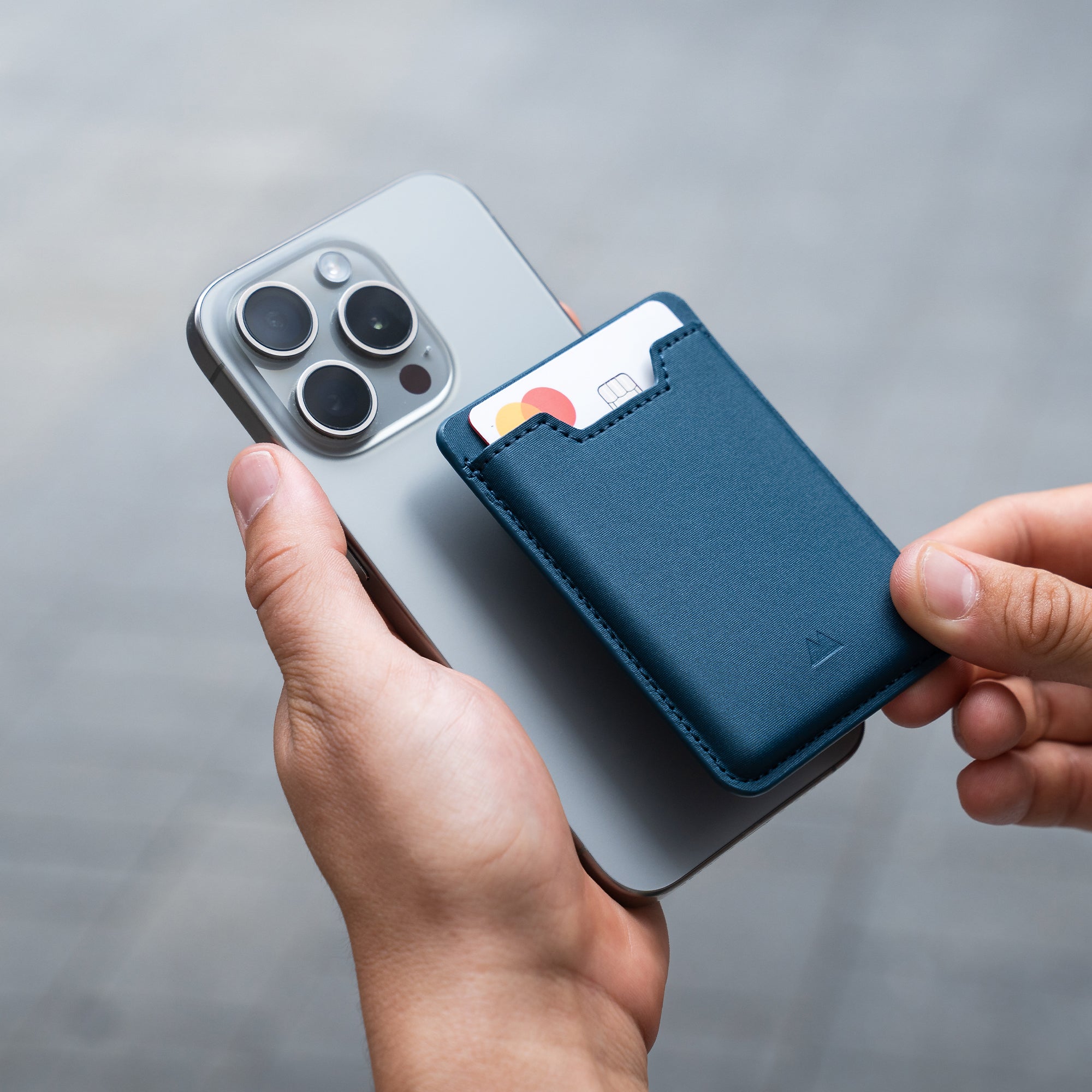 Magnetic Card Holder Wallet for iPhone 12/13/14 Pro Max - Slim RFID Blocking Leather Wallet with Strong MagSafe® Compatibility - Perfect for Everyday Use, Travel & Business (Marine Blue)