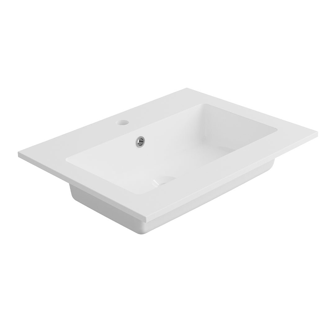 DAX Toscana Vanity Basin (BSN 600) - Modern Ceramic Bathroom Sink for Powder Room & Guest Bath - Perfect for Small Space & Contemporary Home Decor