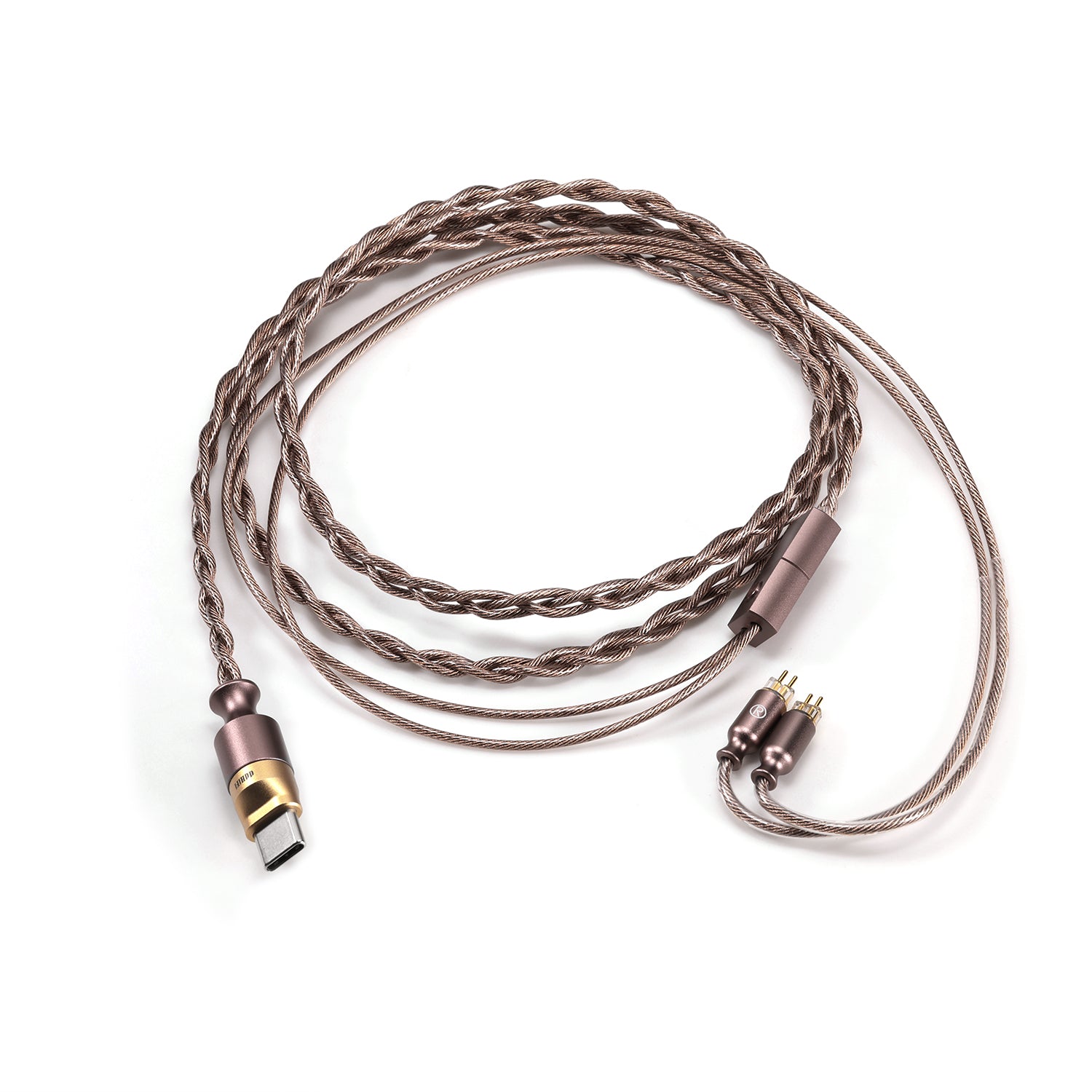 DD ddHiFi M130B Coffee USB C to 3.5mm Audio Upgrade Cable with Microphone - High-Quality Replacement Cable for Headphones, Earbuds - Perfect for Music Lovers, Gamers & Audiophiles (Open Box)
