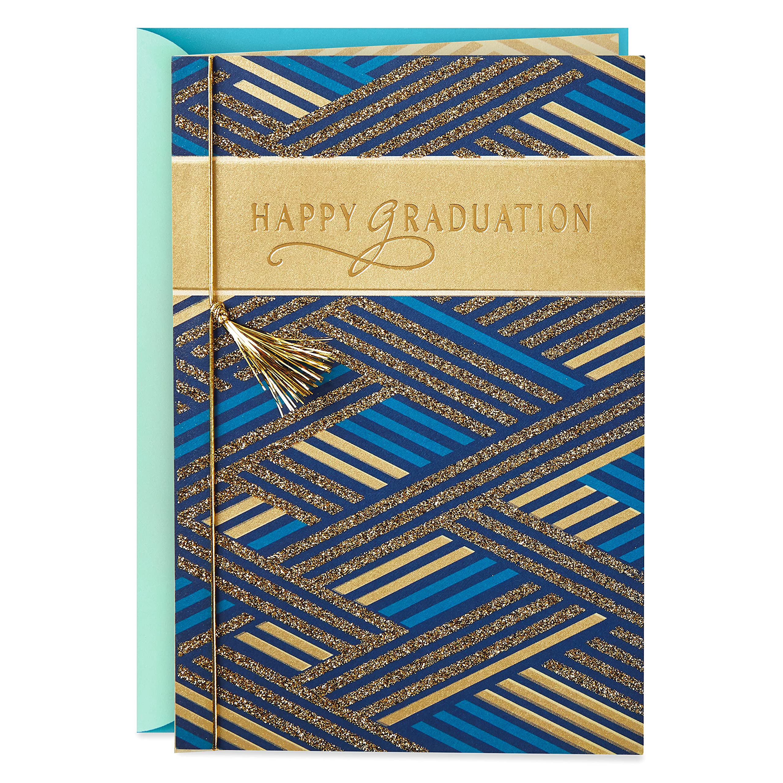 Hallmark Graduation Greeting Card with Glitter - Happy Graduation Wishes for Students - Perfect for High School & College Graduation Gifts