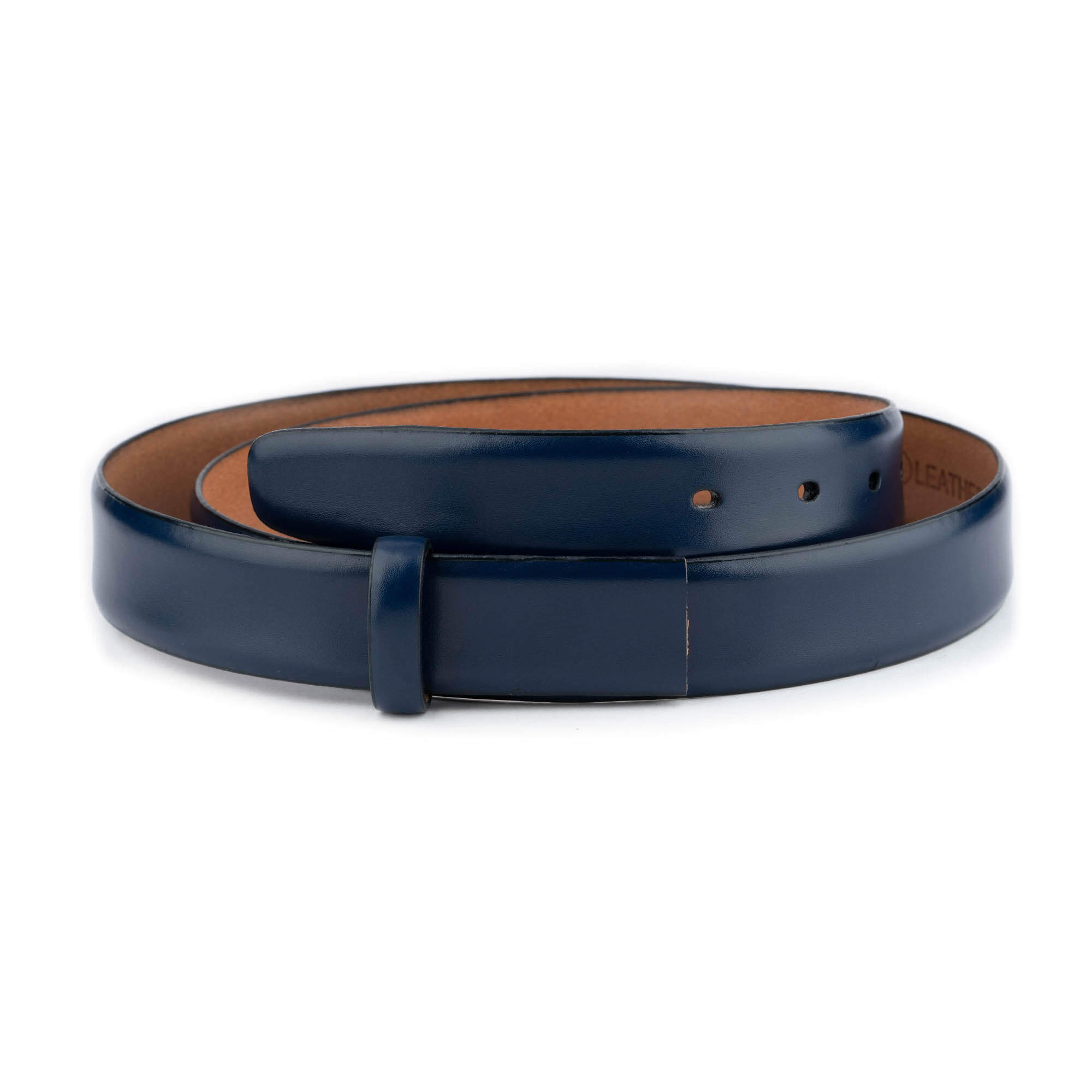 3.0 cm Dark Blue Genuine Leather Belt Strap Replacement for Versace Buckles - Classic Dress Belt for Men & Women, Perfect for Business, Casual & Formal Outfits