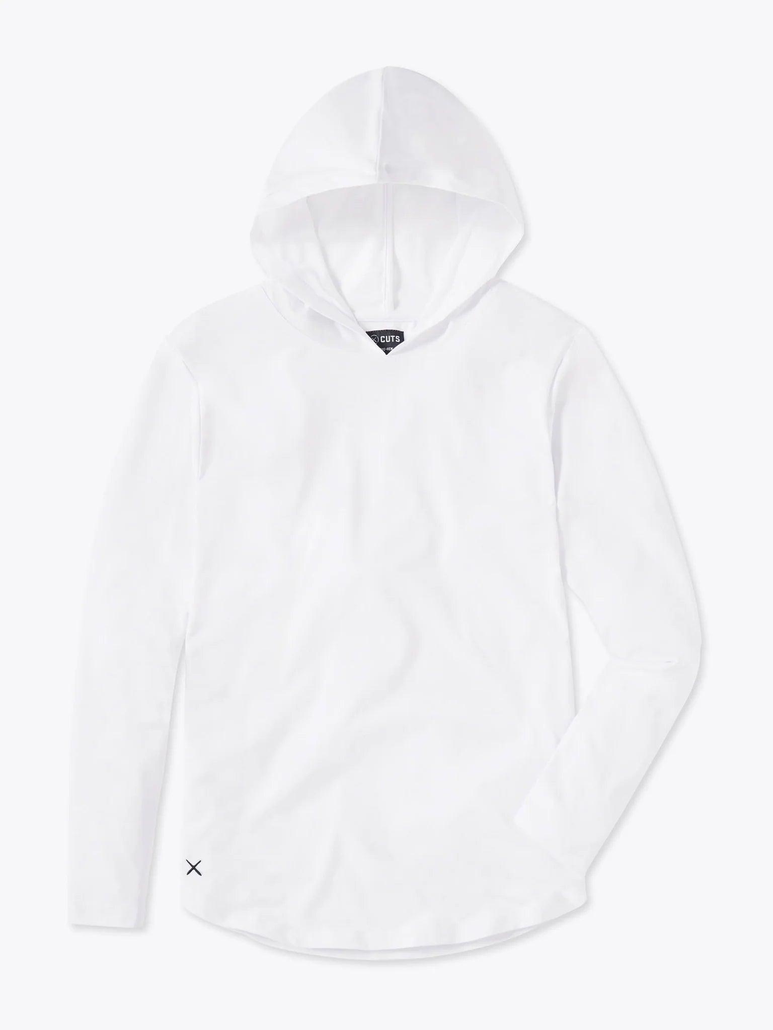 Stylish AO Long Sleeve Hooded T-Shirt with Curved Hem | Women's Fashion Top for Casual Wear, Street Style & Layering