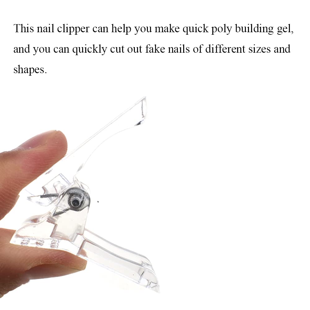 HAHIYO 5Pcs Clear Plastic Nail Tips Clips for Poly Gel Nail Extensions - Quick Building UV/LED Builder Clamps for DIY Nail Art, Manicure & Salon Use - Perfect for Home Nail Studio & Professional Nail Designs