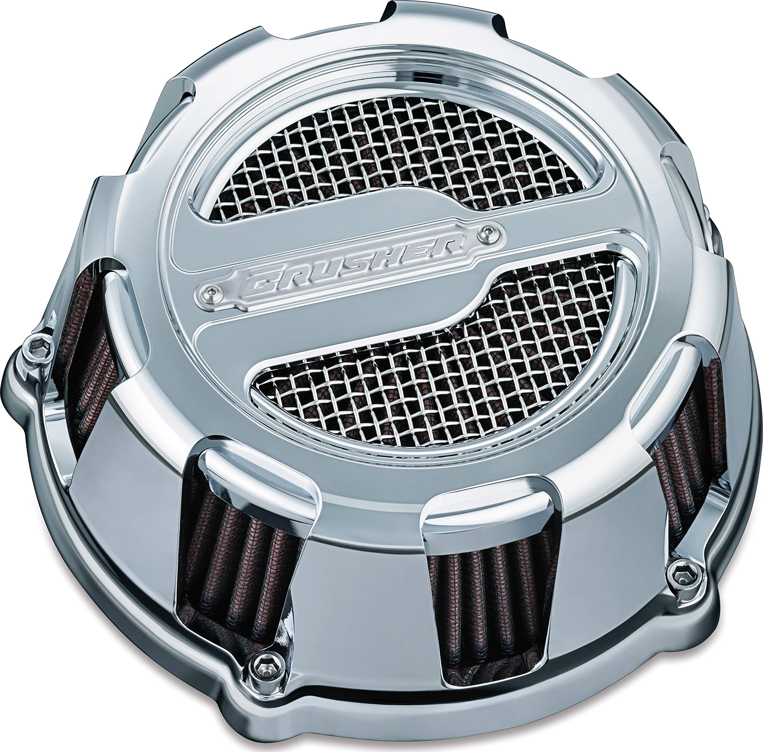 Kuryakyn 9886 Crusher Maverick Air Cleaner & Filter Assembly for Harley Davidson & Custom Motorcycles - Chrome Finish - High Performance Air Intake System for Improved Engine Power & Style - Perfect for Cruisers, Choppers & Custom Bike Builds