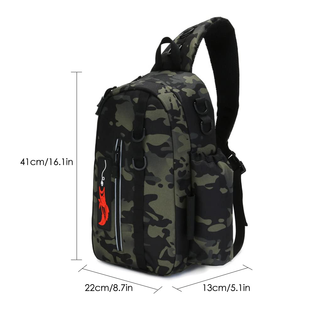 Qingyuan Fishing Shoulder Bag - Waterproof Travel Carry Bag with Reel Storage for Outdoor Fishing & Camping | Perfect for Anglers & Travel Enthusiasts