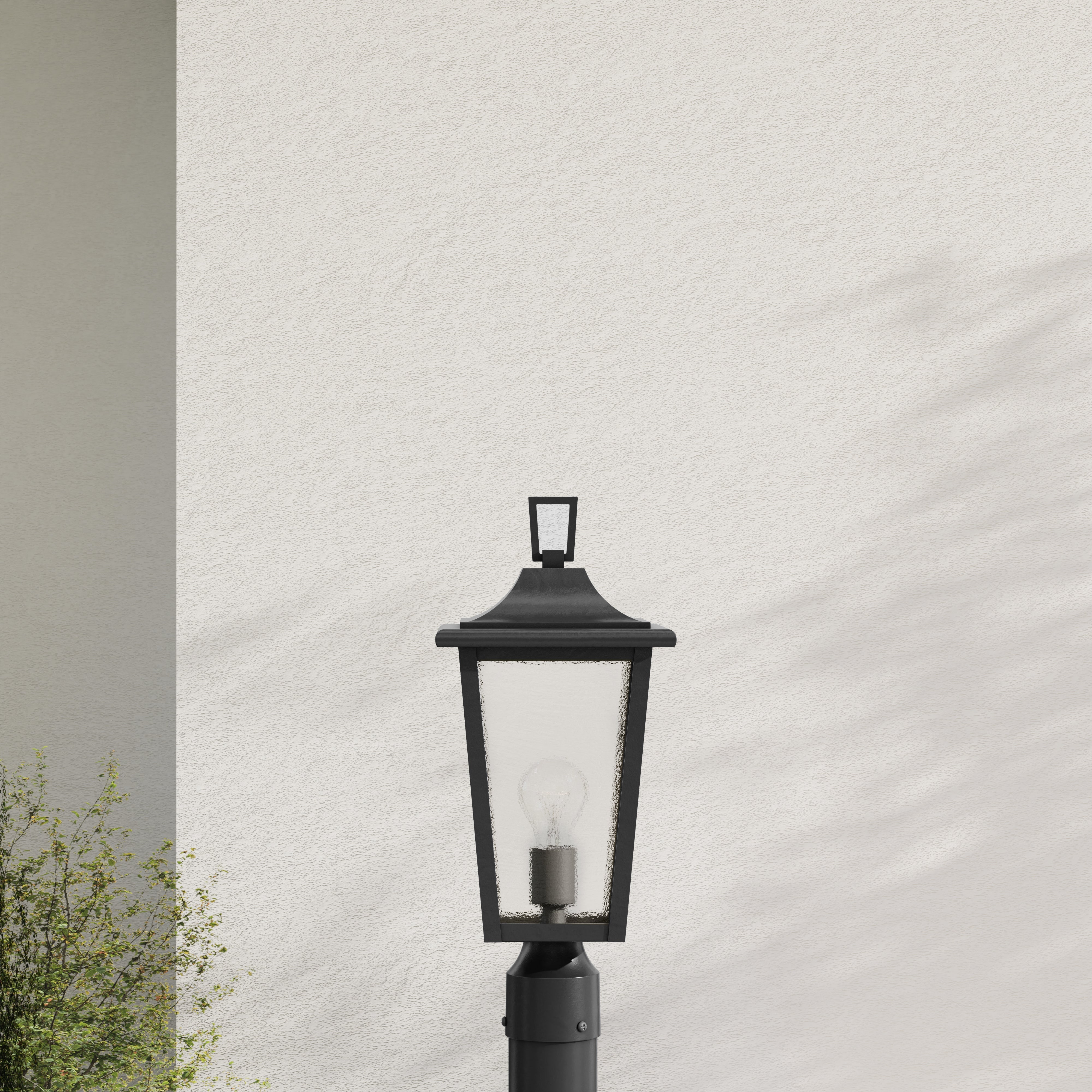 Padgett Collection Clear Seeded Glass Outdoor Post Light - Weatherproof Exterior Wall Sconce for Porch, Garden & Patio Lighting