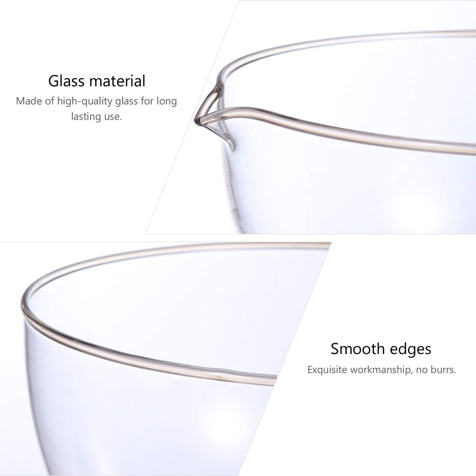 Borosilicate Glass Evaporating Dish with Spout - Round, Flat Bottom, Reusable Lab Basin for Chemistry Experiments & Scientific Research
