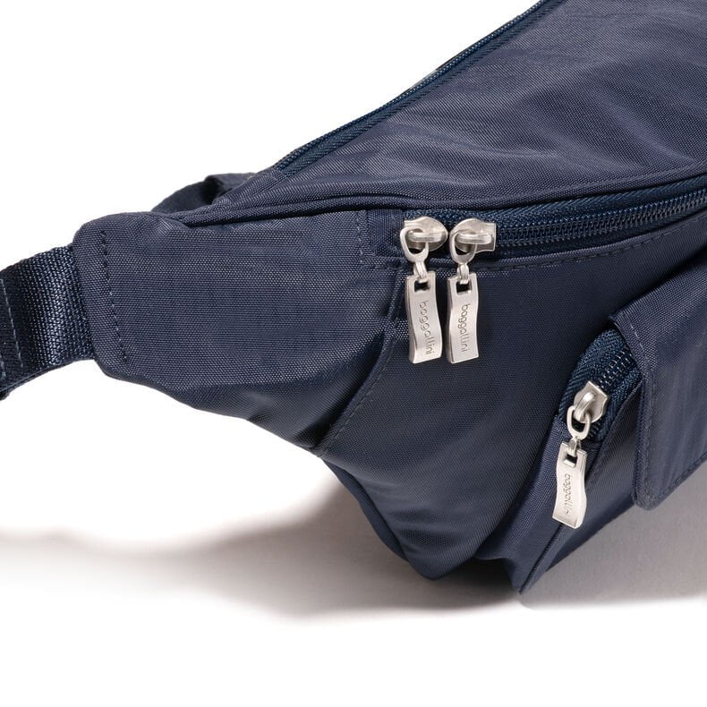 Baggallini Modern Everywhere Belt Bag Sling - Adjustable Waist Strap (28-32.5 Inches) - Hands-Free Crossbody Bag for Travel, Shopping & Outdoor Activities