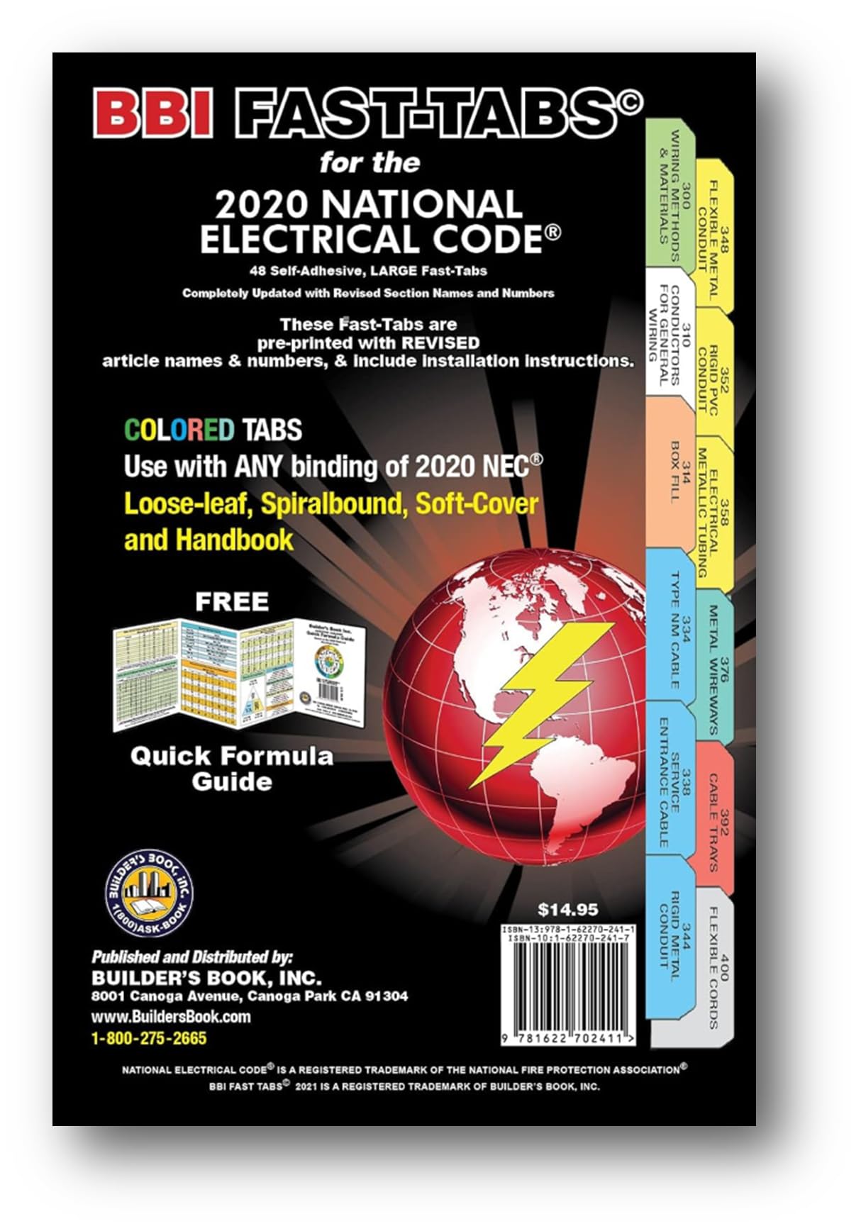 2020 National Electrical Code (NEC) NFPA 70 - Set of 2 Books with BBI Fast TAB Index & Quick Reference Card | Electrical Safety Standards Guide for Electricians & Contractors | Perfect for Job Sites & Exam Prep