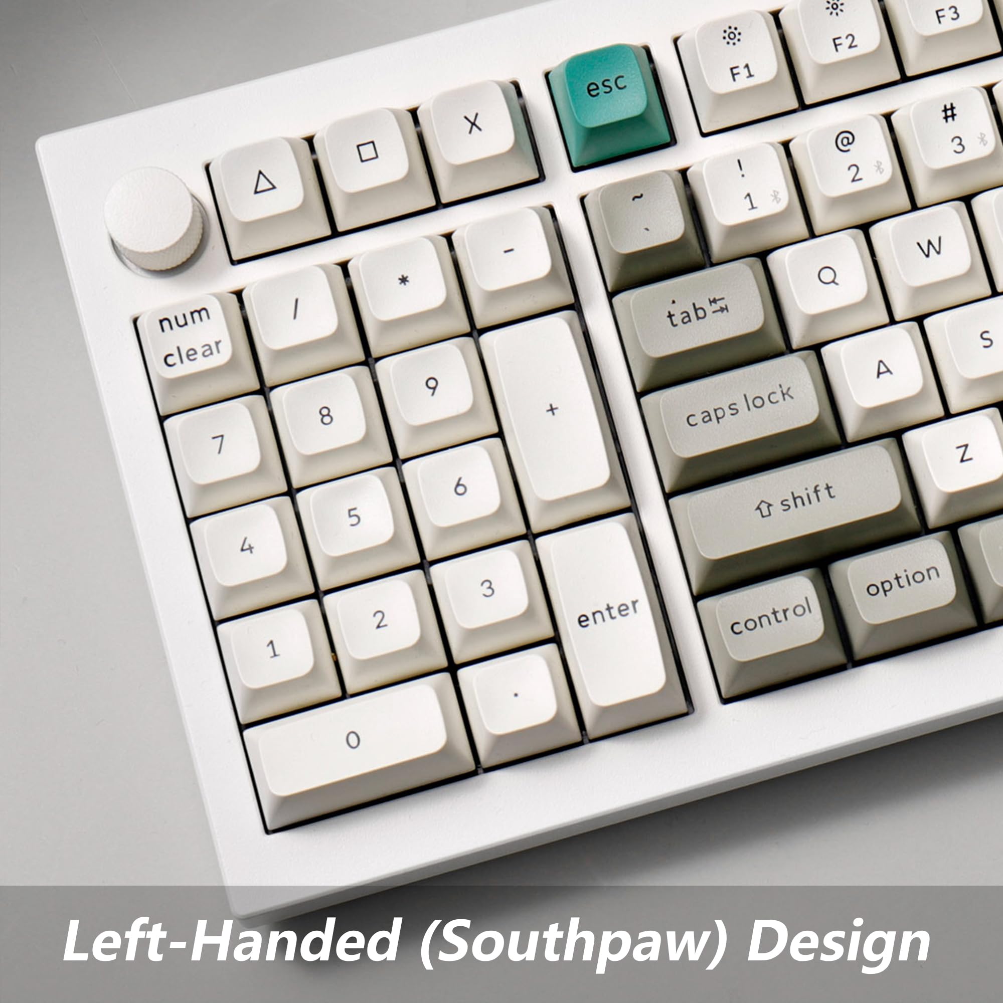 Keychron Q12 Max Wireless Custom Southpaw Mechanical Keyboard - QMK/VIA Programmable, Full Metal 96% Layout, Bluetooth/Wired/2.4GHz, RGB Backlit, Hot-Swappable Jupiter Red Switch - Compatible with Mac, Windows, Linux - Perfect for Gaming, Coding & Office Work