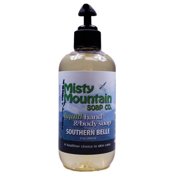 Misty Mountain Soap Co. Southern Belle Liquid Hand & Body Soap - Moisturizing & Gentle Cleanser for Dry Skin | Perfect for Home, Office & Travel Use
