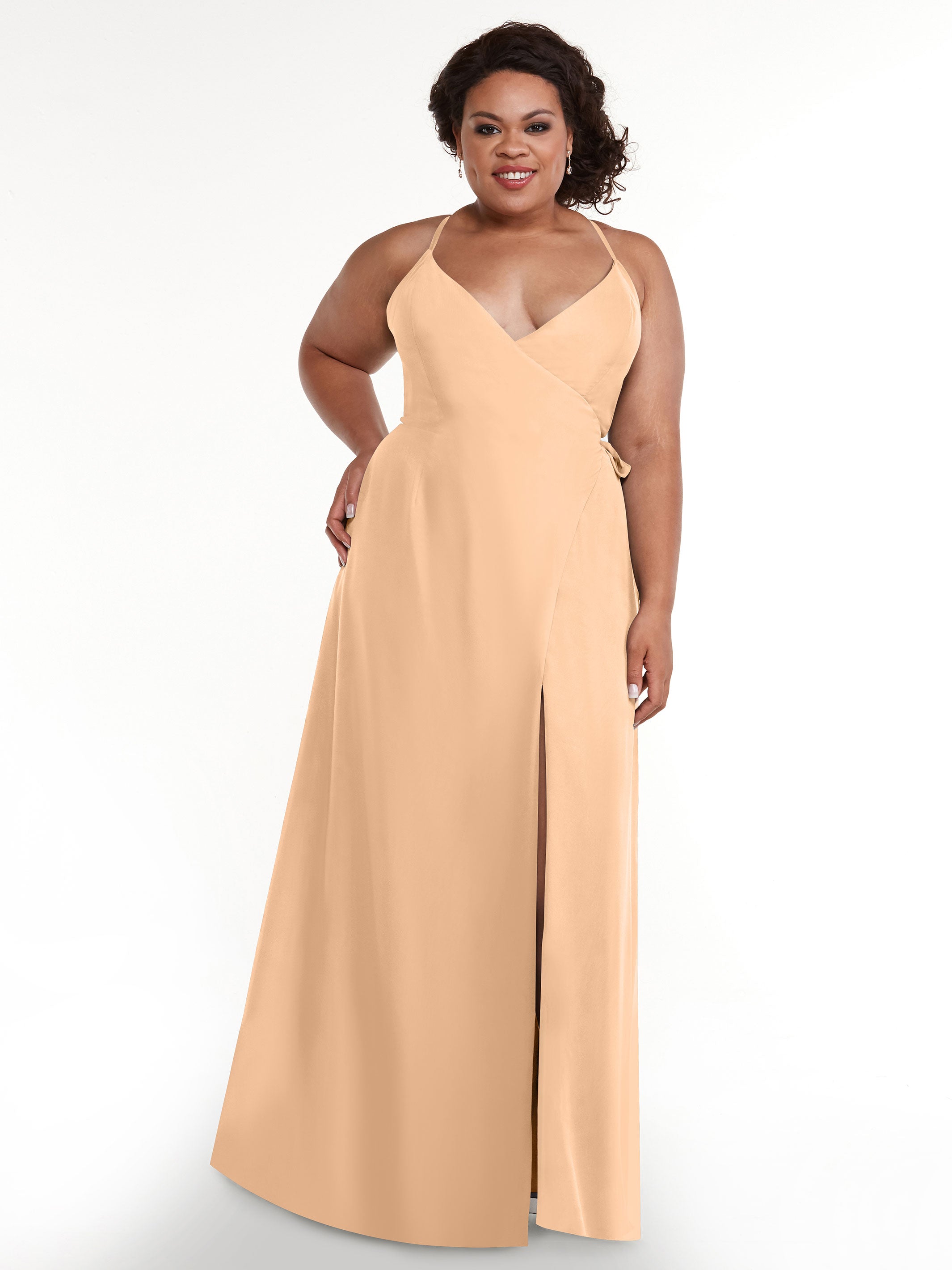 Elegant 80171 Chiffon Bridesmaid Dress with Self-Tie Sash - Perfect for Weddings, Formal Events & Special Occasions