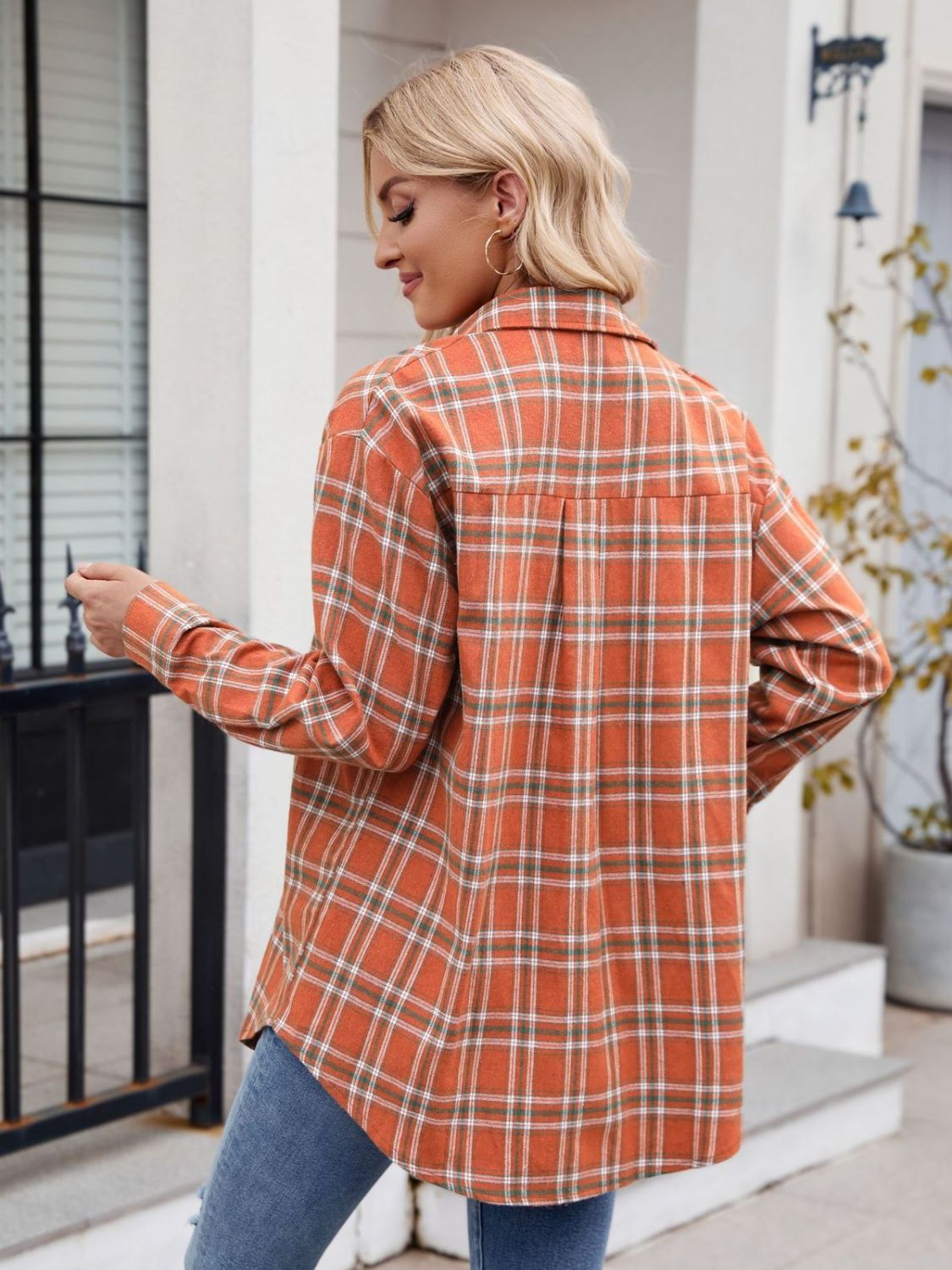 Mandy Plaid Button-Up Long Sleeve Shirt for Women - Stylish Casual & Office Wear - Perfect for Fall, Winter & Layering Outfits