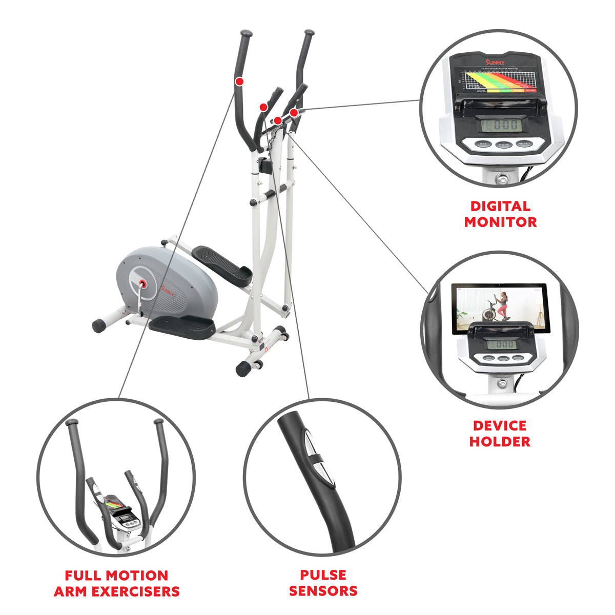 Magnetic Elliptical Cross Trainer - Low Impact Cardio Machine for Home Gym, Full Body Workout Equipment with LCD Display | Perfect for Weight Loss, Fitness Training & Small Spaces