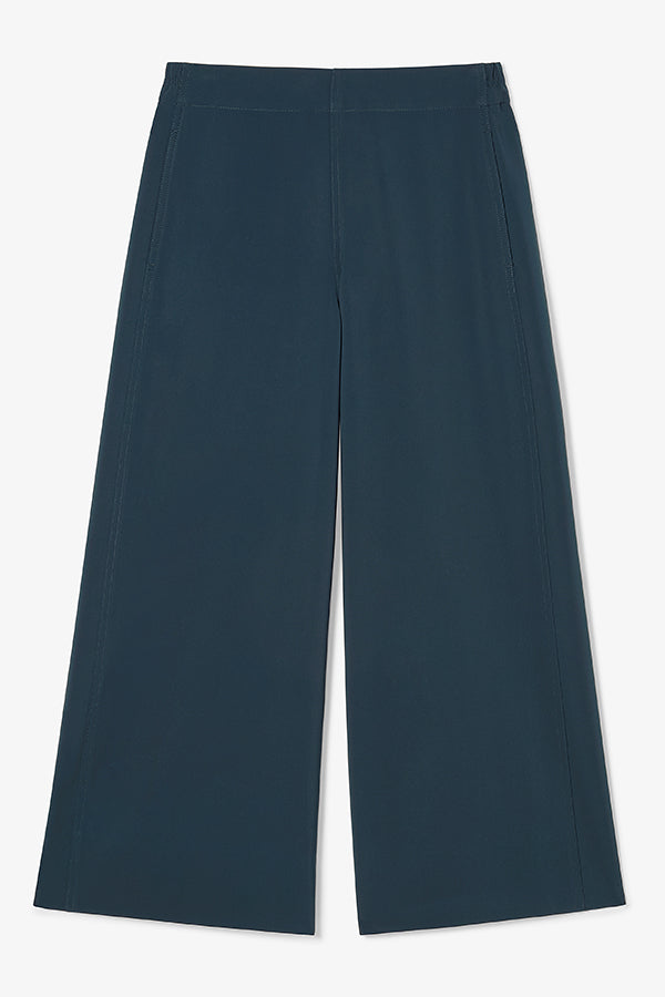 Elena Travel Culotte Pants - OrigamiTech Wrinkle-Free & Quick-Dry - Prussian Blue Wide Leg Palazzo Pants for Women | Perfect for Business Travel, Vacation & Office Wear
