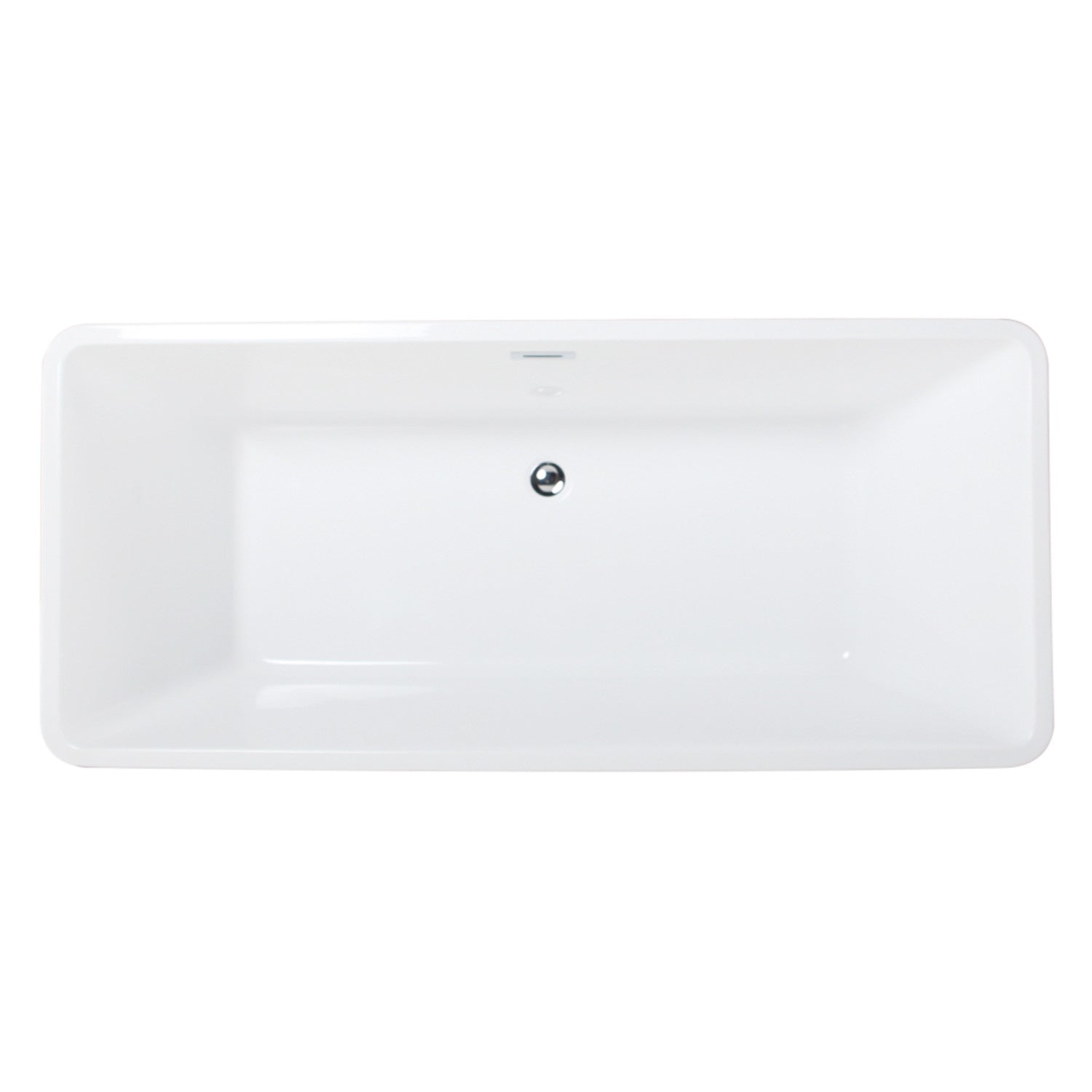 Aqua Eden 67-Inch Acrylic Freestanding Bathtub - Rectangular Double-Ended Soaking Tub with Drain, Glossy White Finish | Perfect for Master Bathroom, Spa Retreat & Luxury Home Relaxation