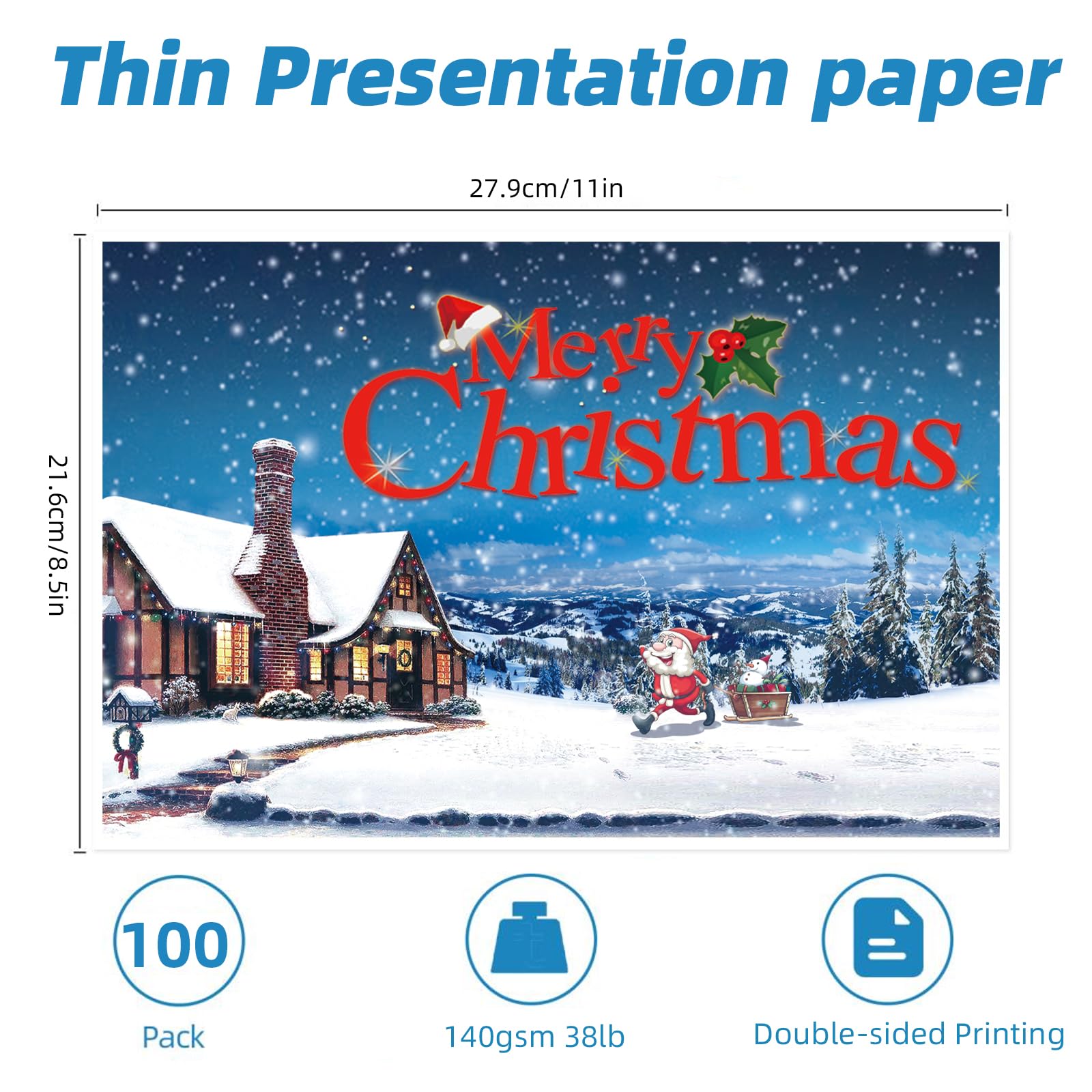 Uinkit 100 Sheets Thin Matte Presentation Paper - 8.5x11, 38lb/140gsm, Double-Sided for Inkjet Printers - Premium Glossy & Matte Photo Paper (135gsm/35lbs) - Ideal for Professional Presentations, Photo Printing, and Creative Projects