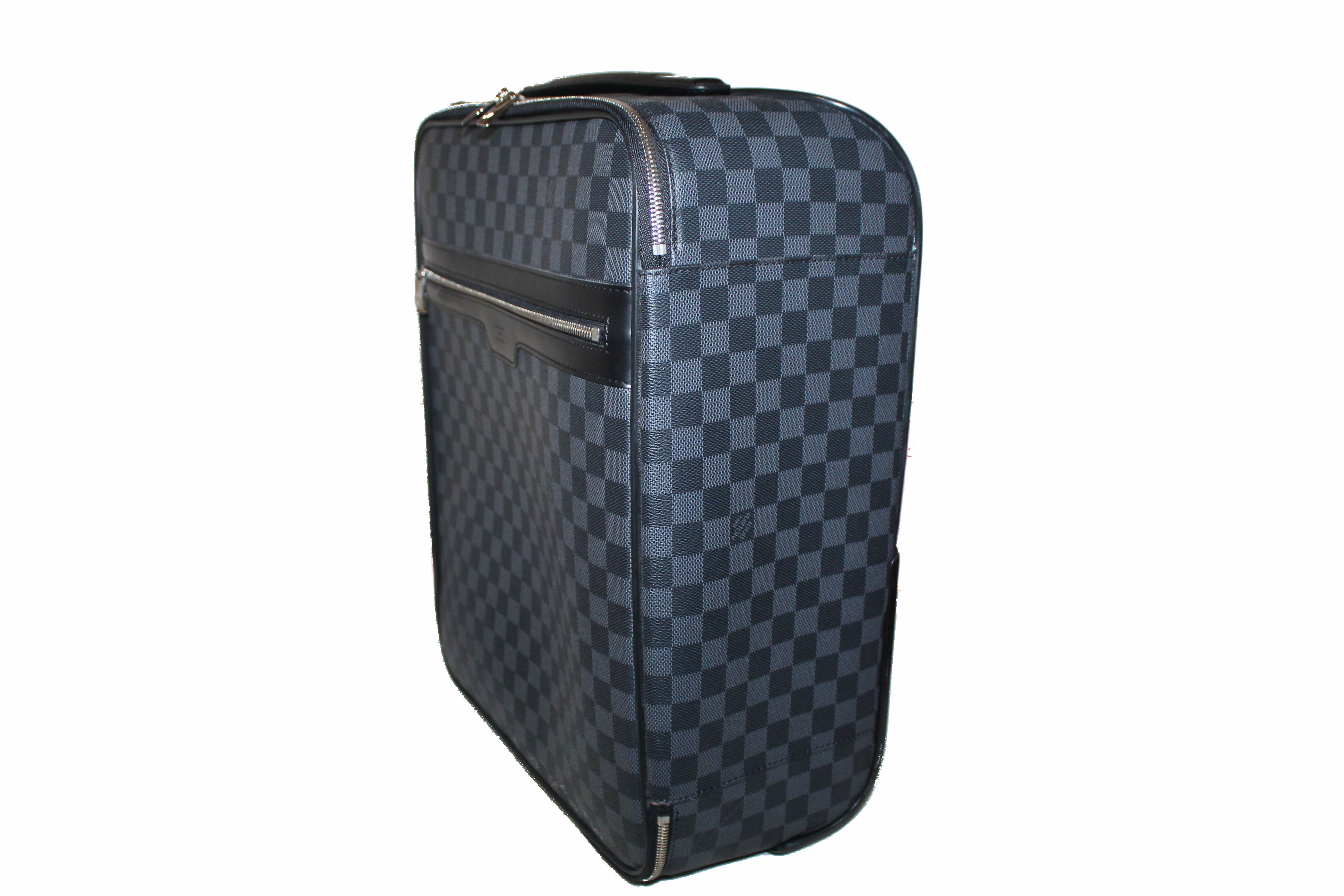 Authentic Louis Vuitton Damier Graphite Canvas Pegase 45 Rolling Luggage Suitcase - Premium Carry-On for Business Travel & Luxury Vacations