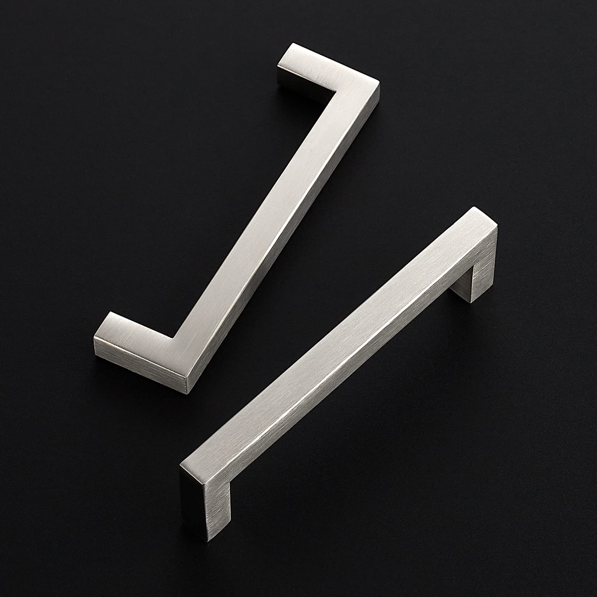 Ravinte 50 Pack 5 Inch Square Cabinet Handles - Satin Nickel Kitchen Cabinet Pulls, Brushed Nickel Drawer Handles for Cabinets & Cupboards | Durable & Stylish Hardware for Modern Kitchen, Bathroom & Office Furniture