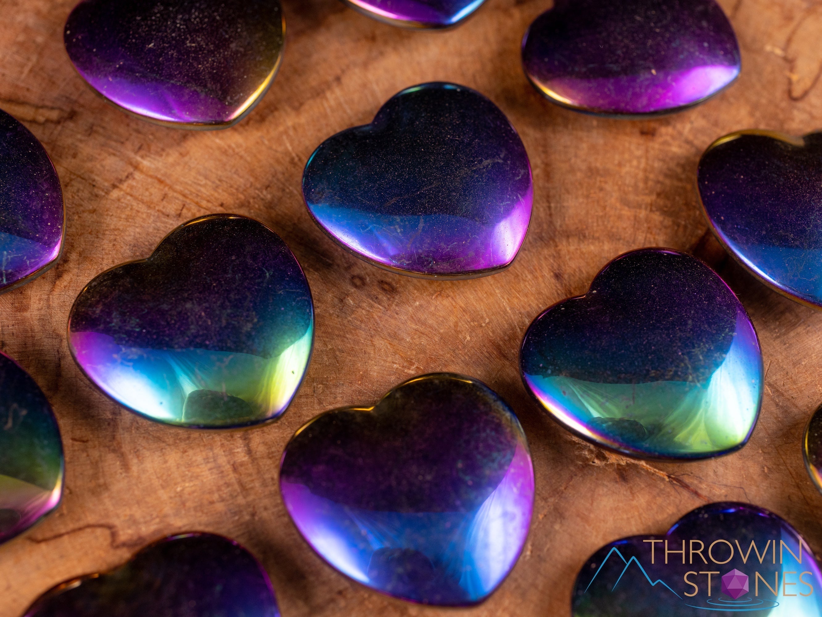 Rainbow Hematite Crystal Heart - Natural Healing Stone for Self Care, Meditation & Home Decor | Spiritual Gift, Chakra Balancing & Positive Energy | Perfect for Yoga, Reiki & Office Desk Decor
