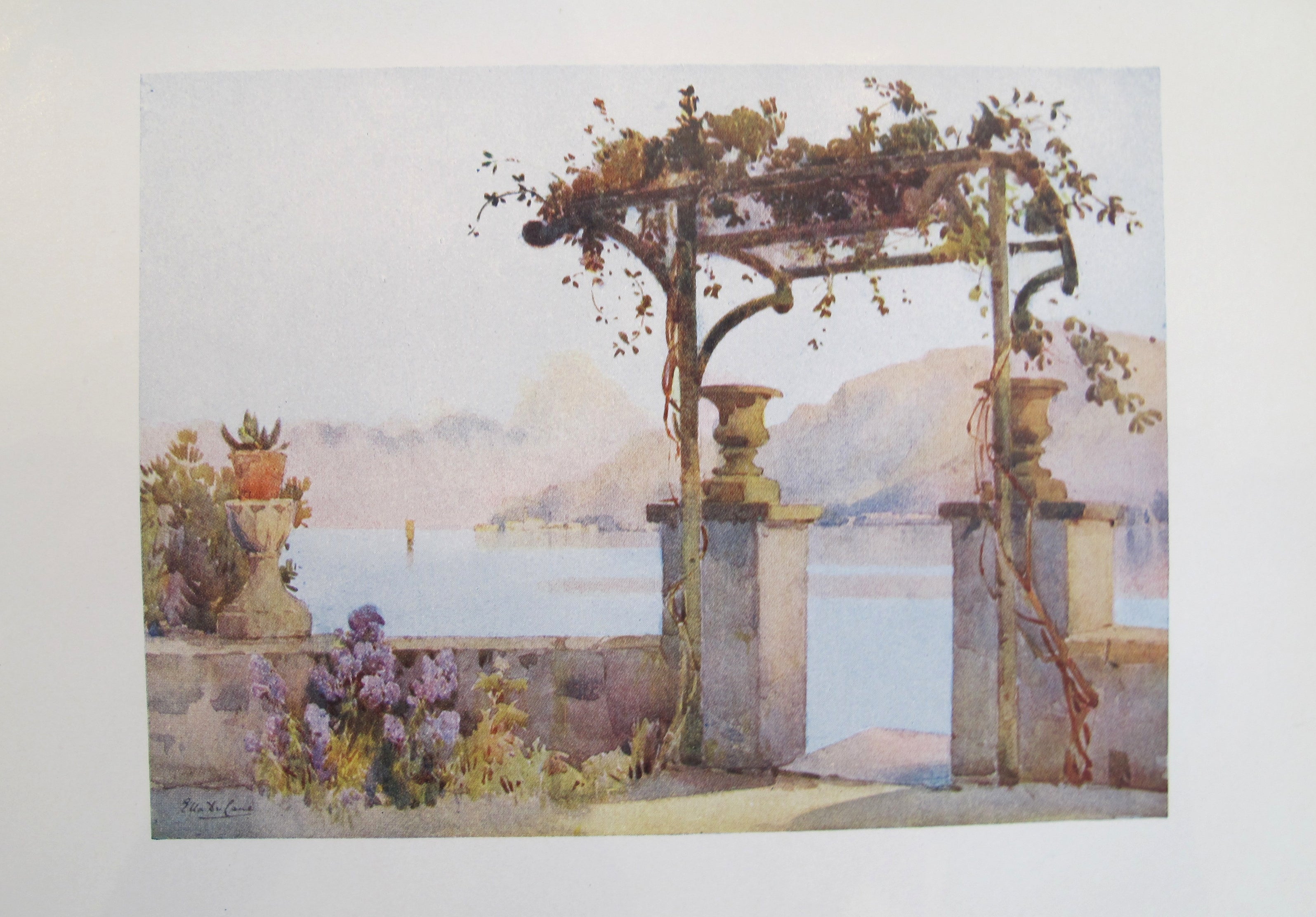 1905 Original Italian Print - Limonta, Lago di Como Travel Color Plate | Vintage Italian Landscape Art for Home Decor & Wall Art Collection