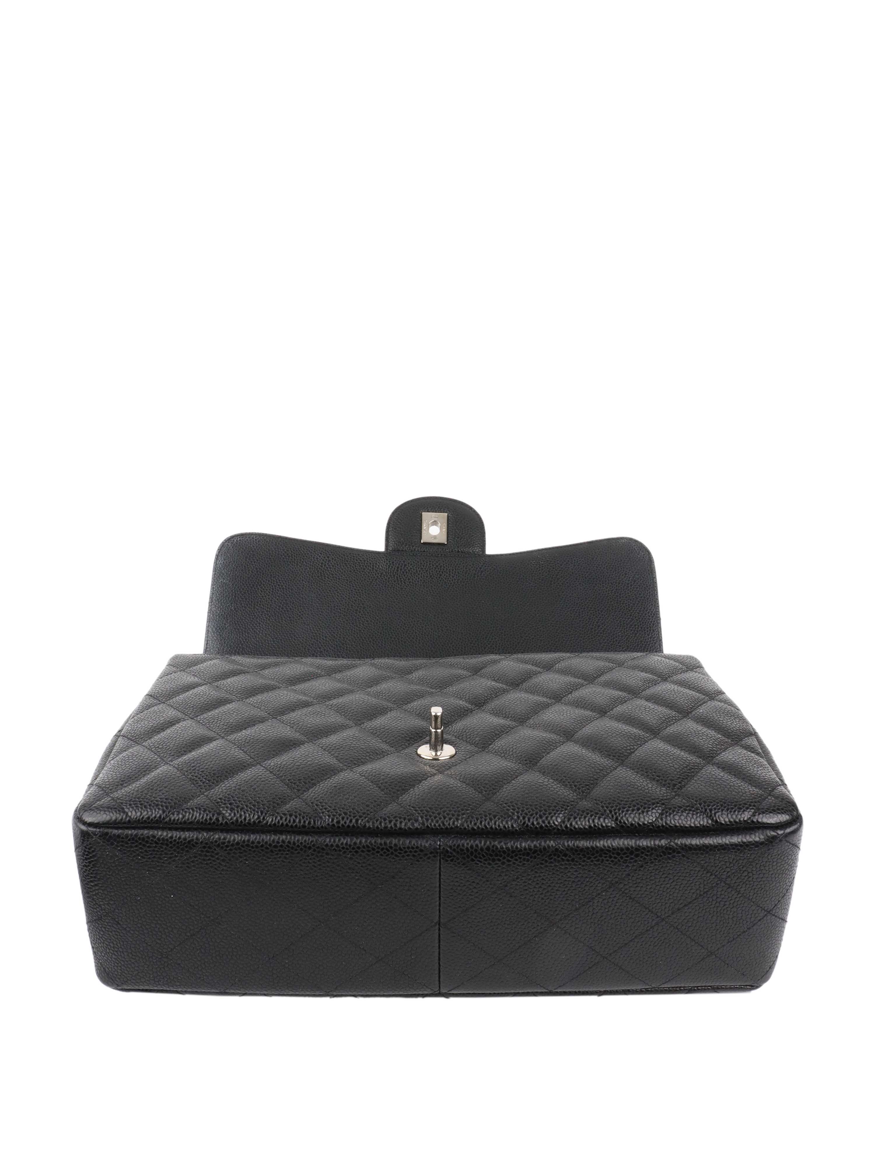 Authentic Chanel Black Jumbo Classic Flap Bag in Caviar Leather - Luxury Designer Handbag for Women, Perfect for Parties, Work & Everyday Use